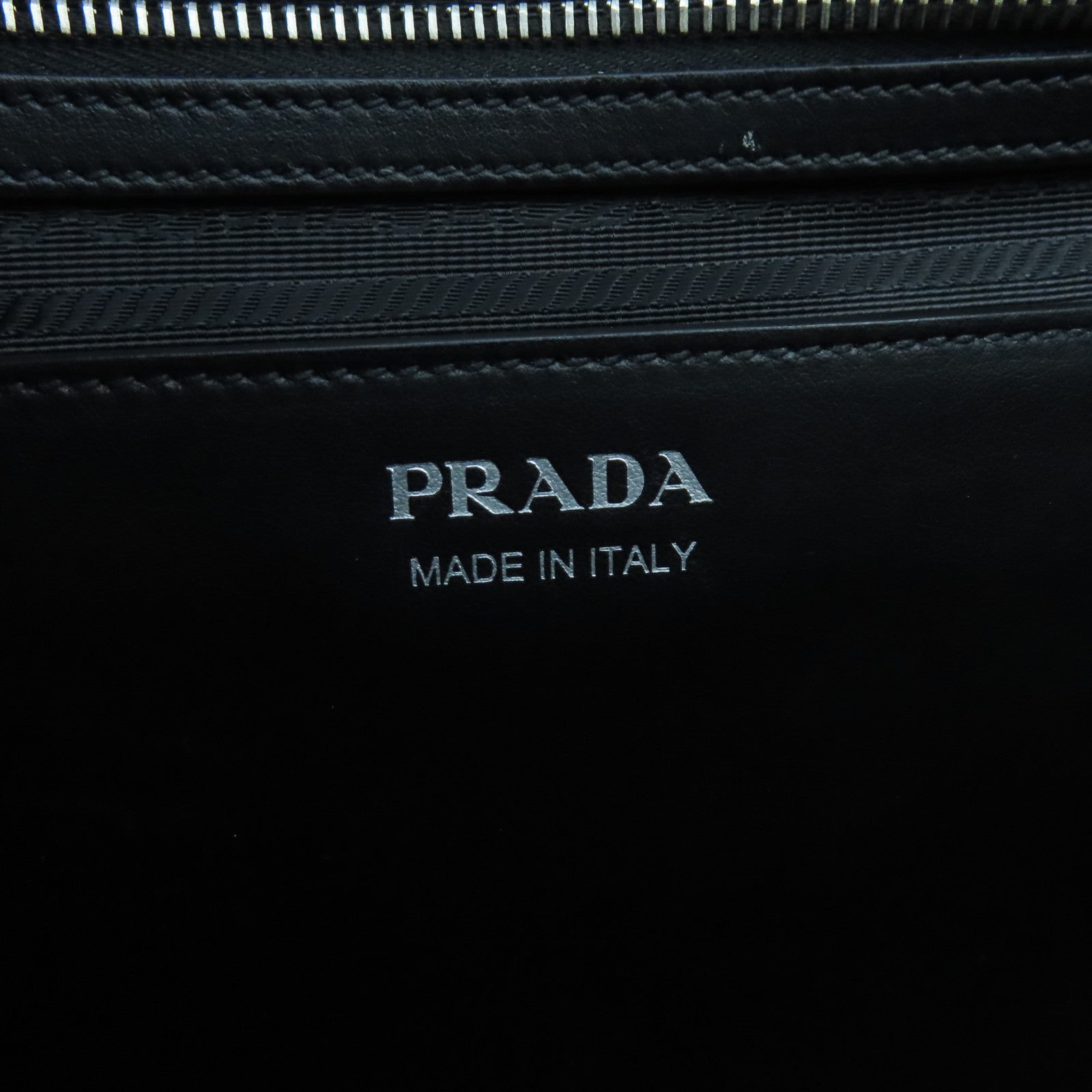 PRADA cowhide leather 2Way Bag silver buckle handle shoulder bag black