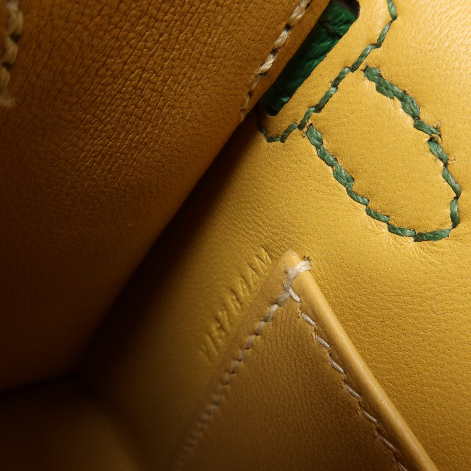 HERMES Epsom皮革Mini Kelly II手挽肩背兩用袋Cactus/PailleCactus/Paille