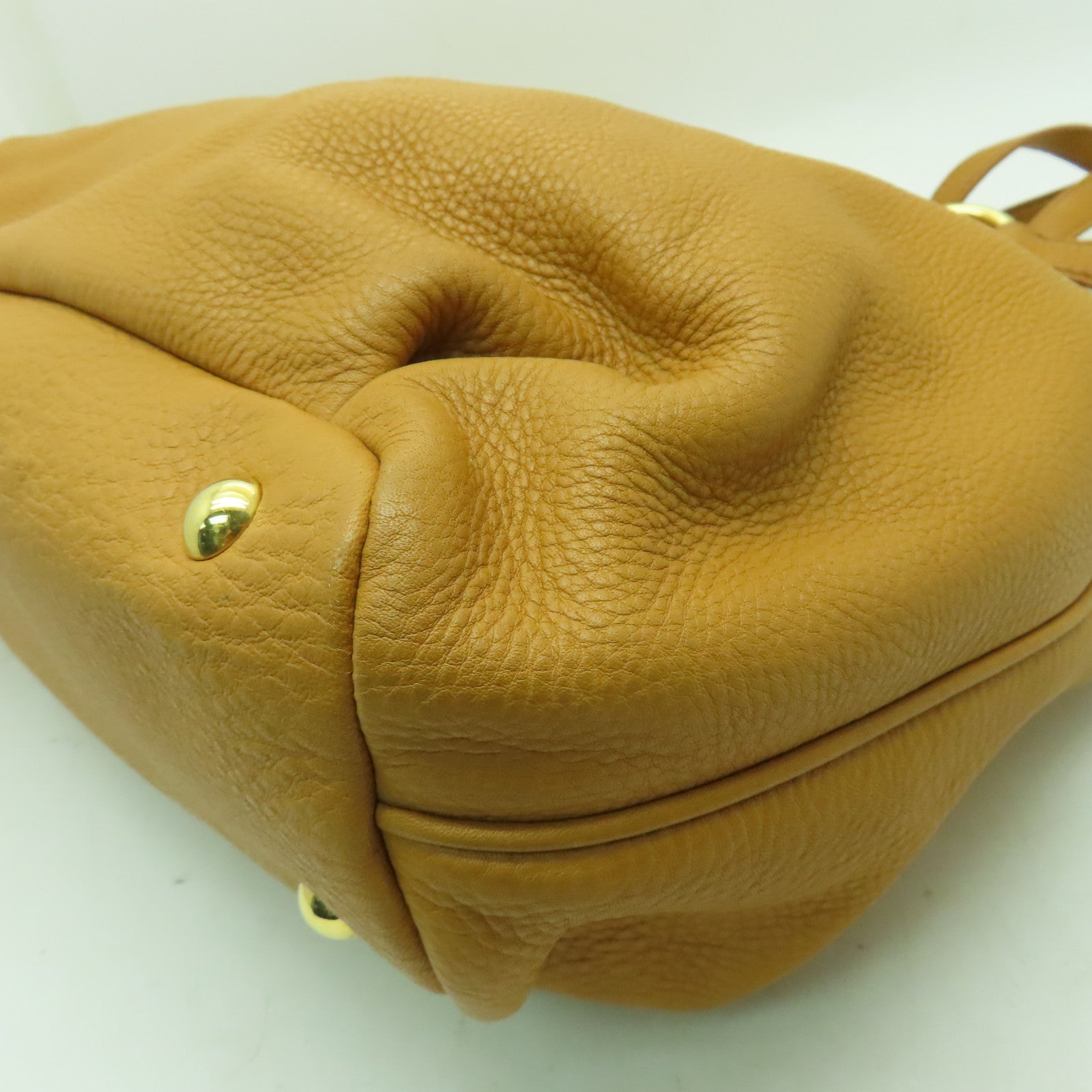 Miu Miu 【激減優惠】牛皮皮革Shoulder Bag金扣手挽肩背兩用袋啡色