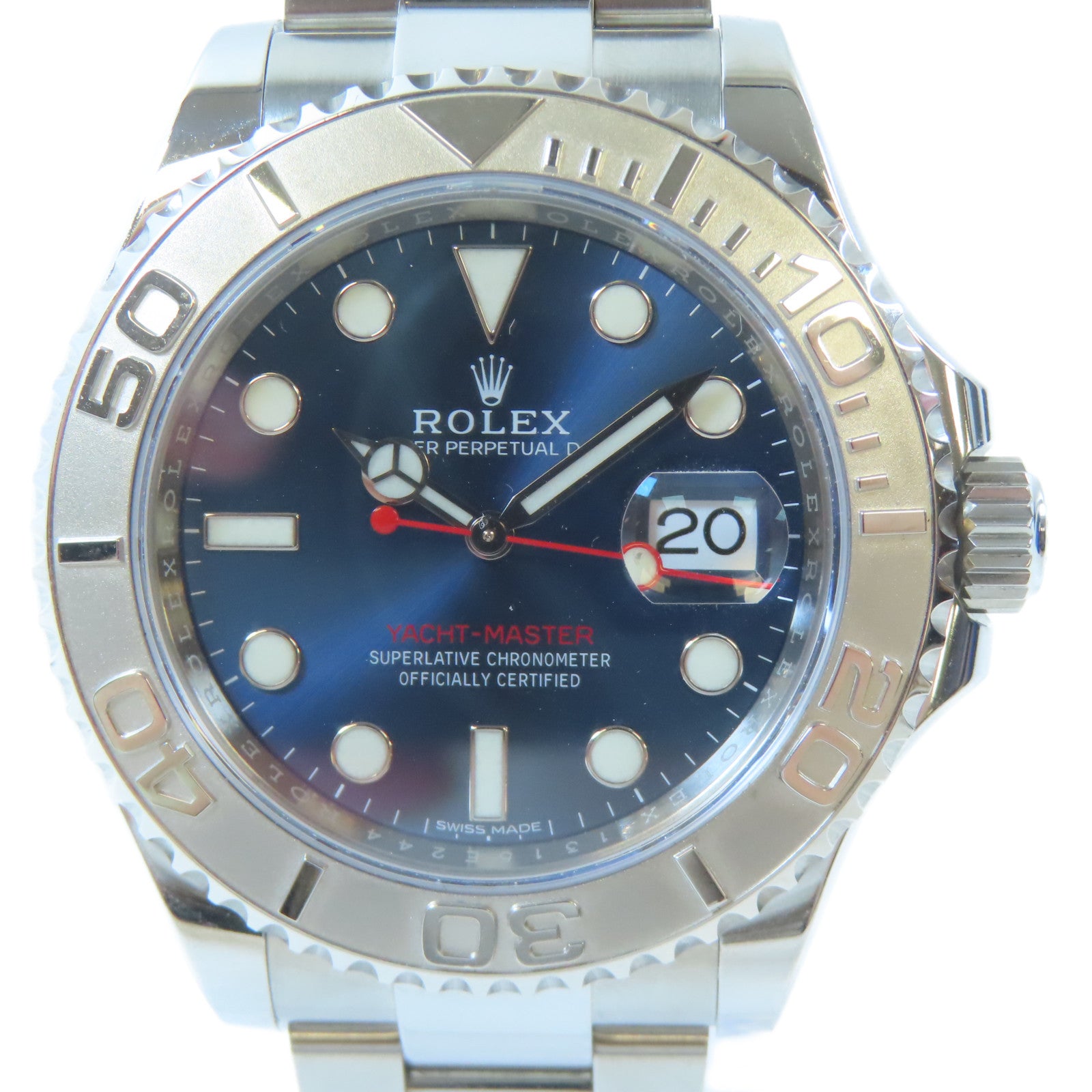 ROLEX Yacht Master不鏽鋼/鉑金手錶自動機芯藍色