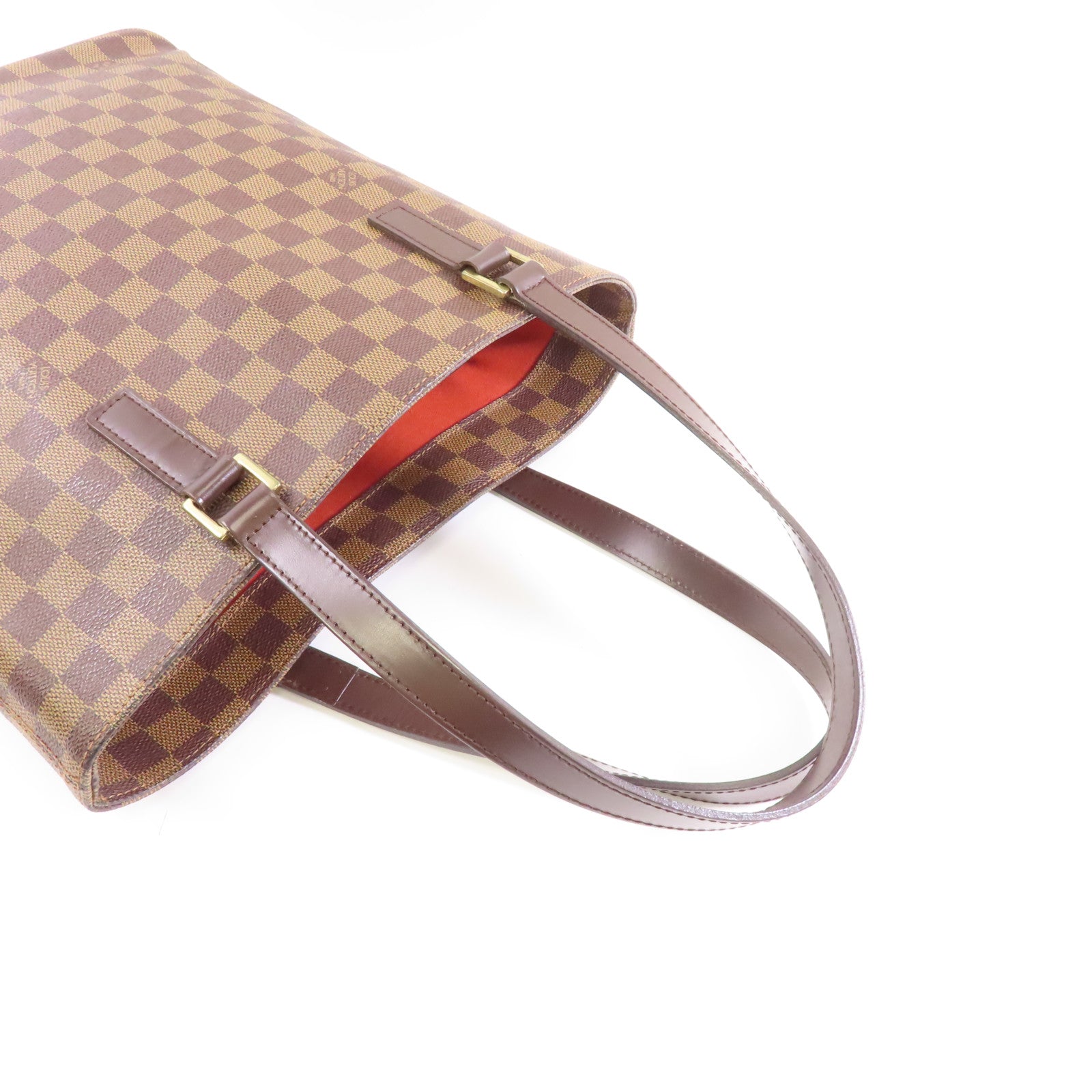 LOUIS VUITTON Damier Vavin GM金扣手挽袋棕色