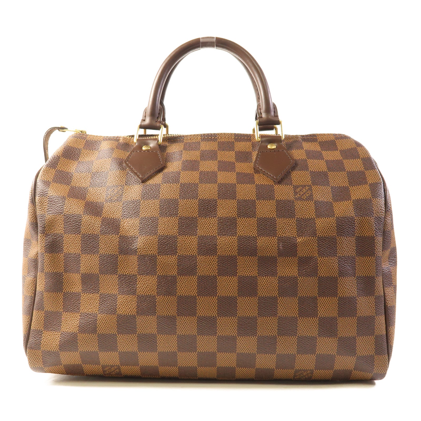 LOUIS VUITTON Damier Speedy 30金扣手挽袋