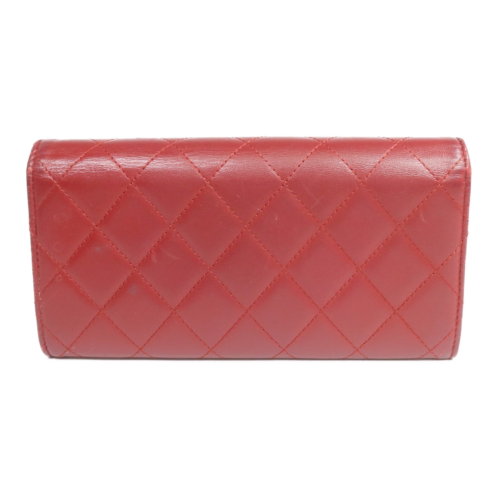 CHANEL 【激減優惠】羊皮皮革Long Wallet銀扣長錢包