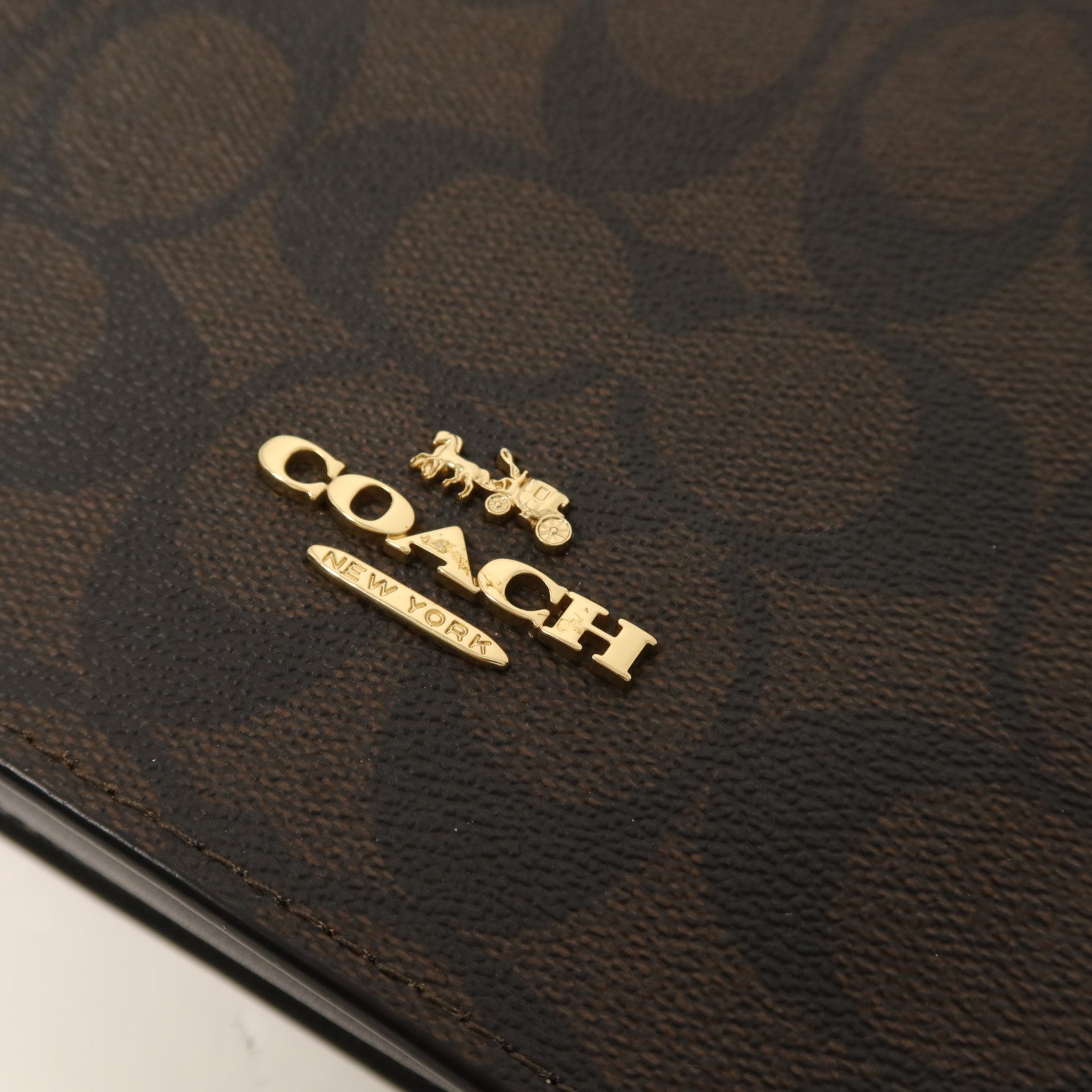 COACH 塗層帆布North South Mini Tote Bag金扣手挽肩背兩用袋