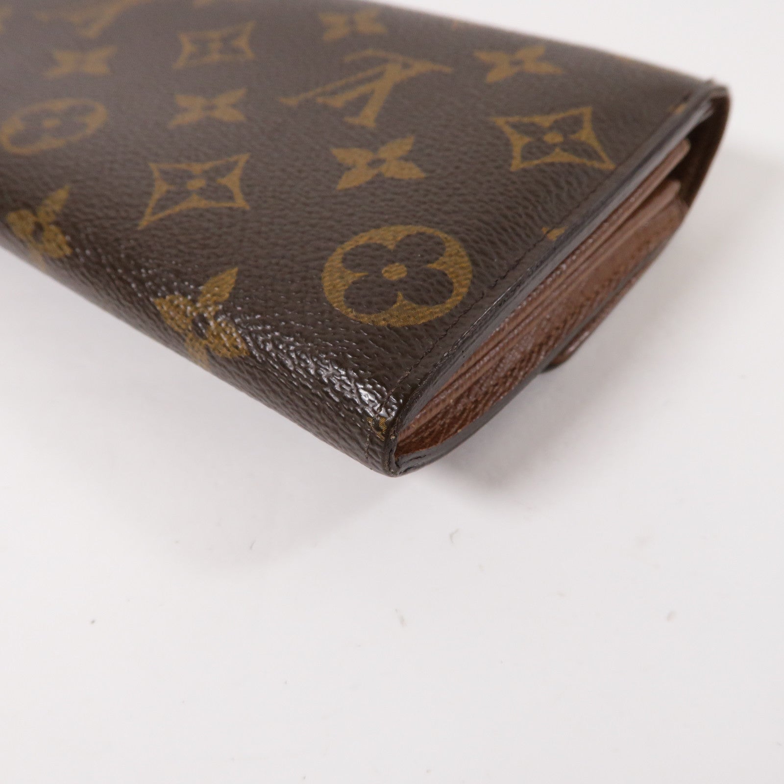 LOUIS VUITTON Monogram Long Wallet金扣長錢包啡色
