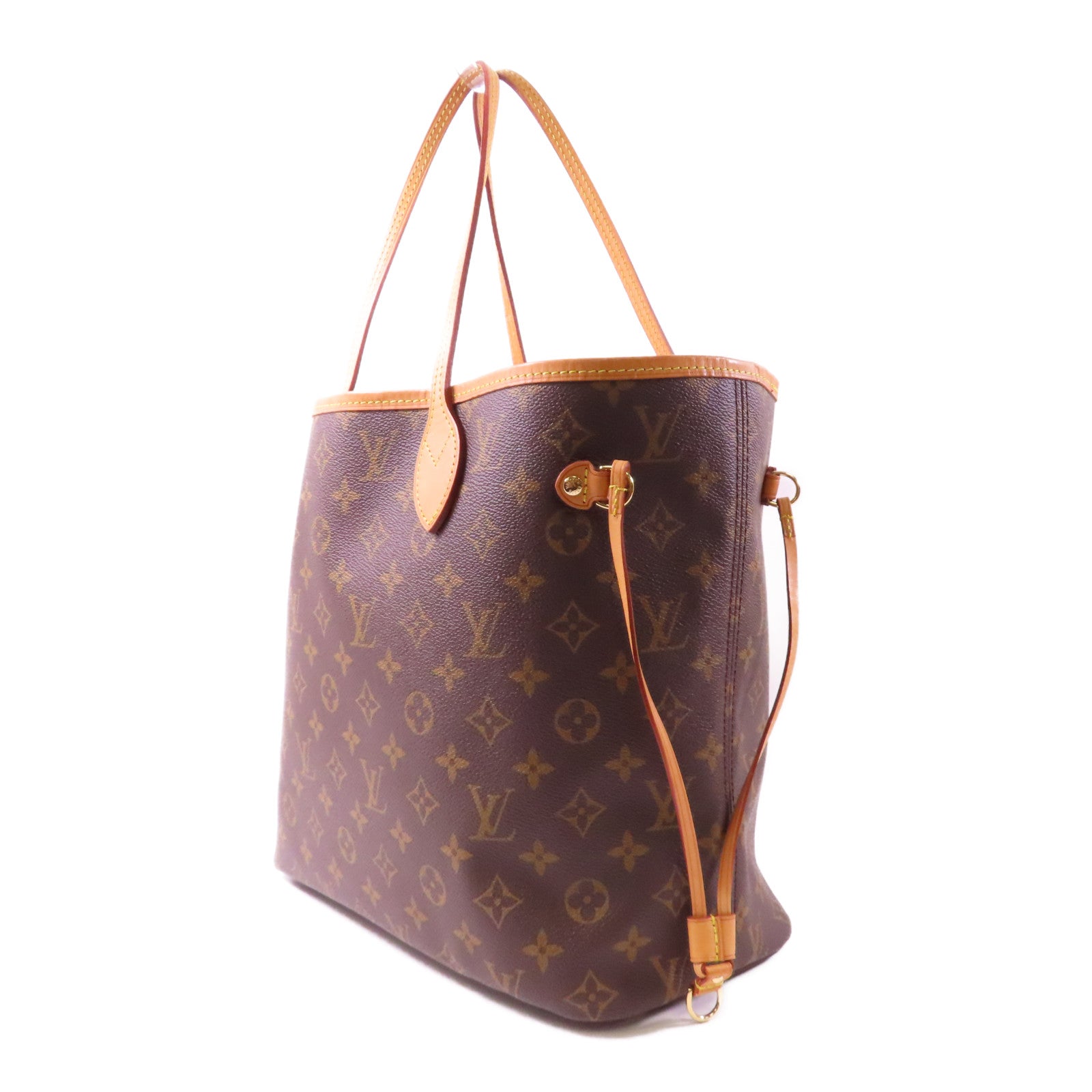 LOUIS VUITTON Monogram Neverfull MM金扣肩背袋啡色