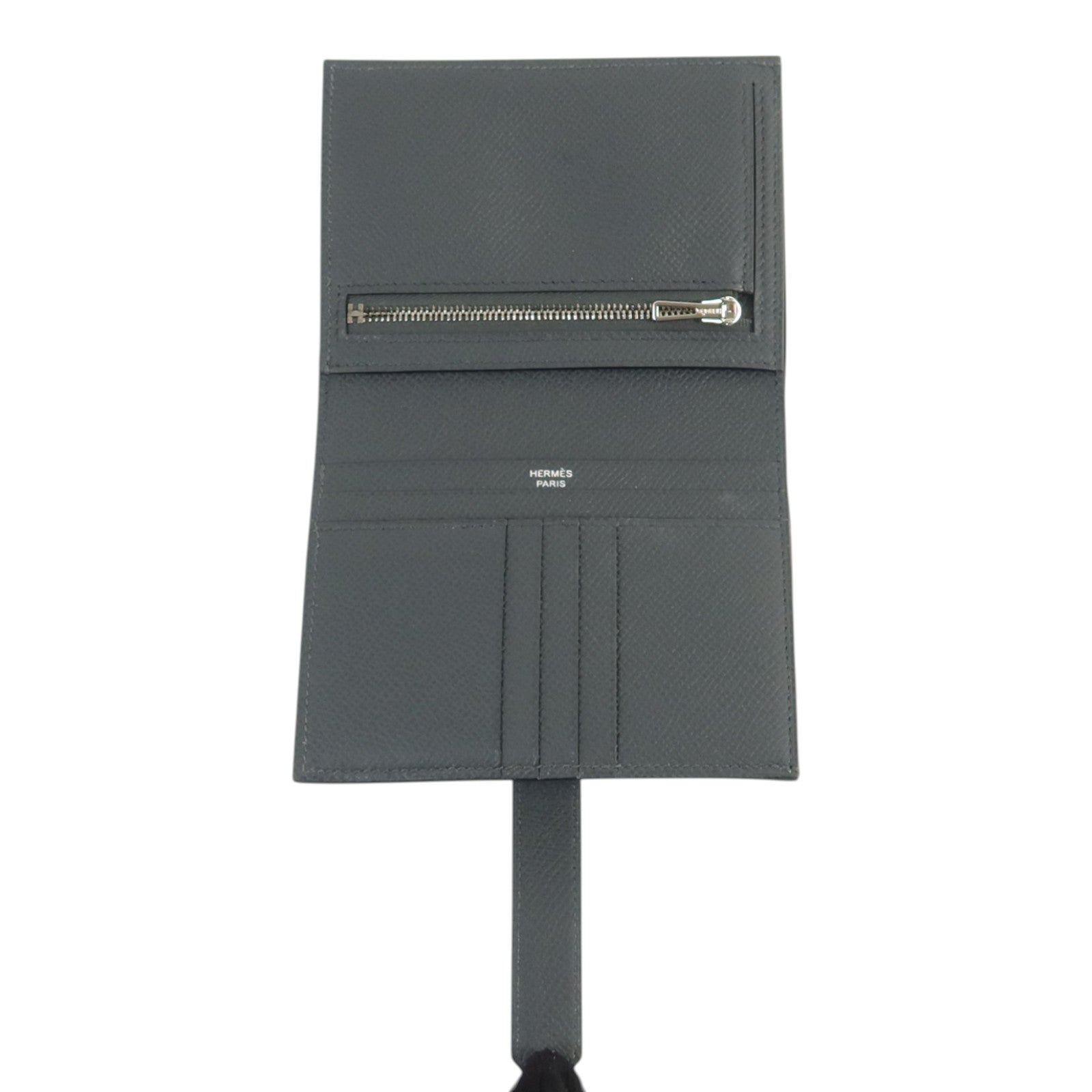 HERMES Epsom皮革Bearn Wallet銀扣錢包Grie Misty