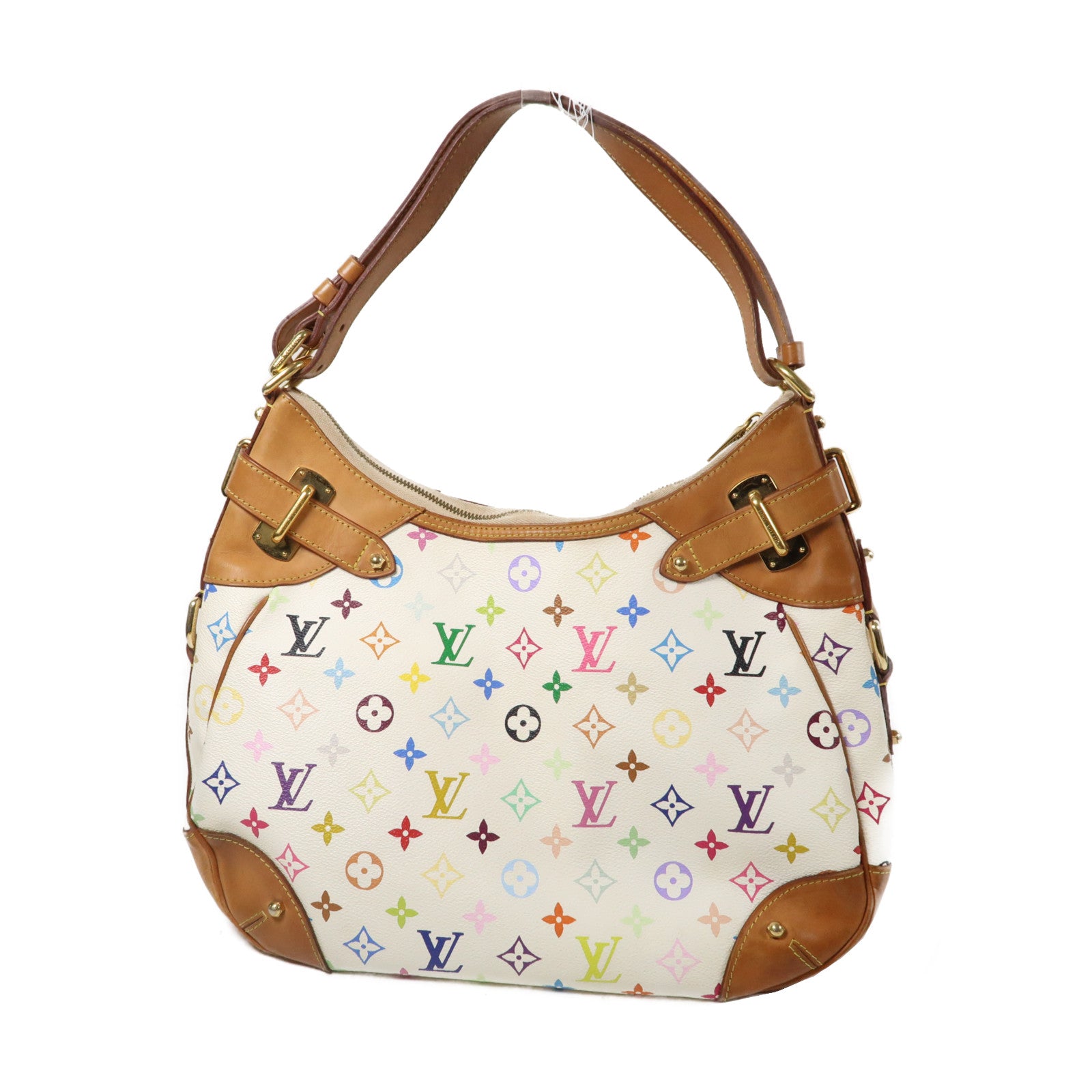 LOUIS VUITTON Monogram Multicolore Greta金扣肩背袋白色