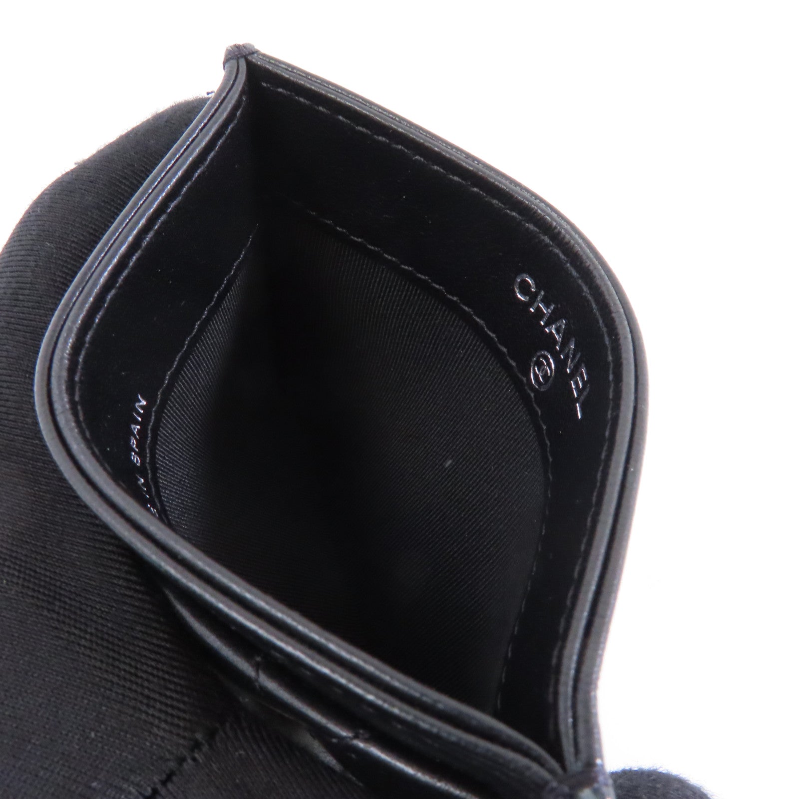 CHANEL 菱格羊皮皮革Card Case卡片套黑色