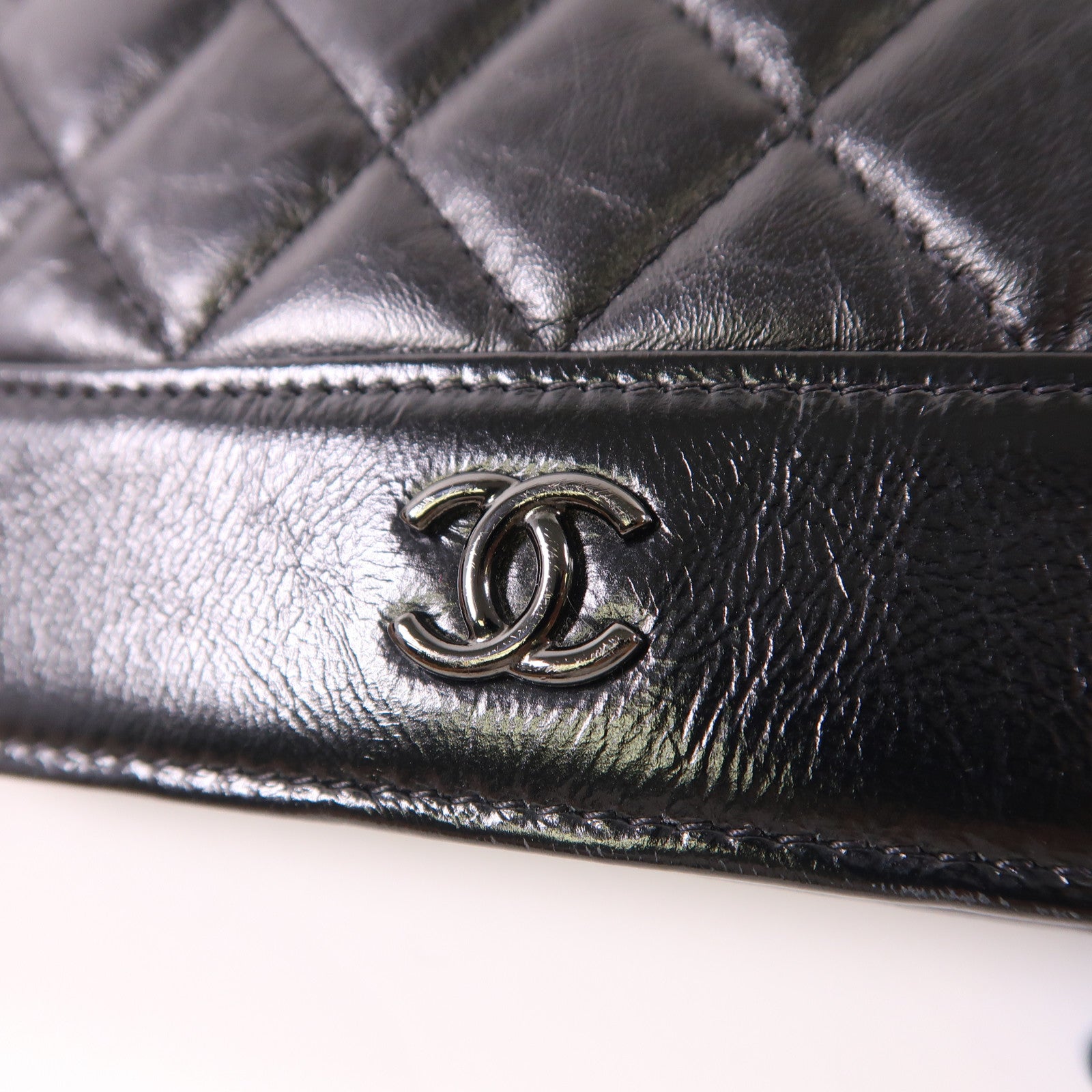 CHANEL 牛皮皮革Gabrielle WOC鏈帶肩背袋