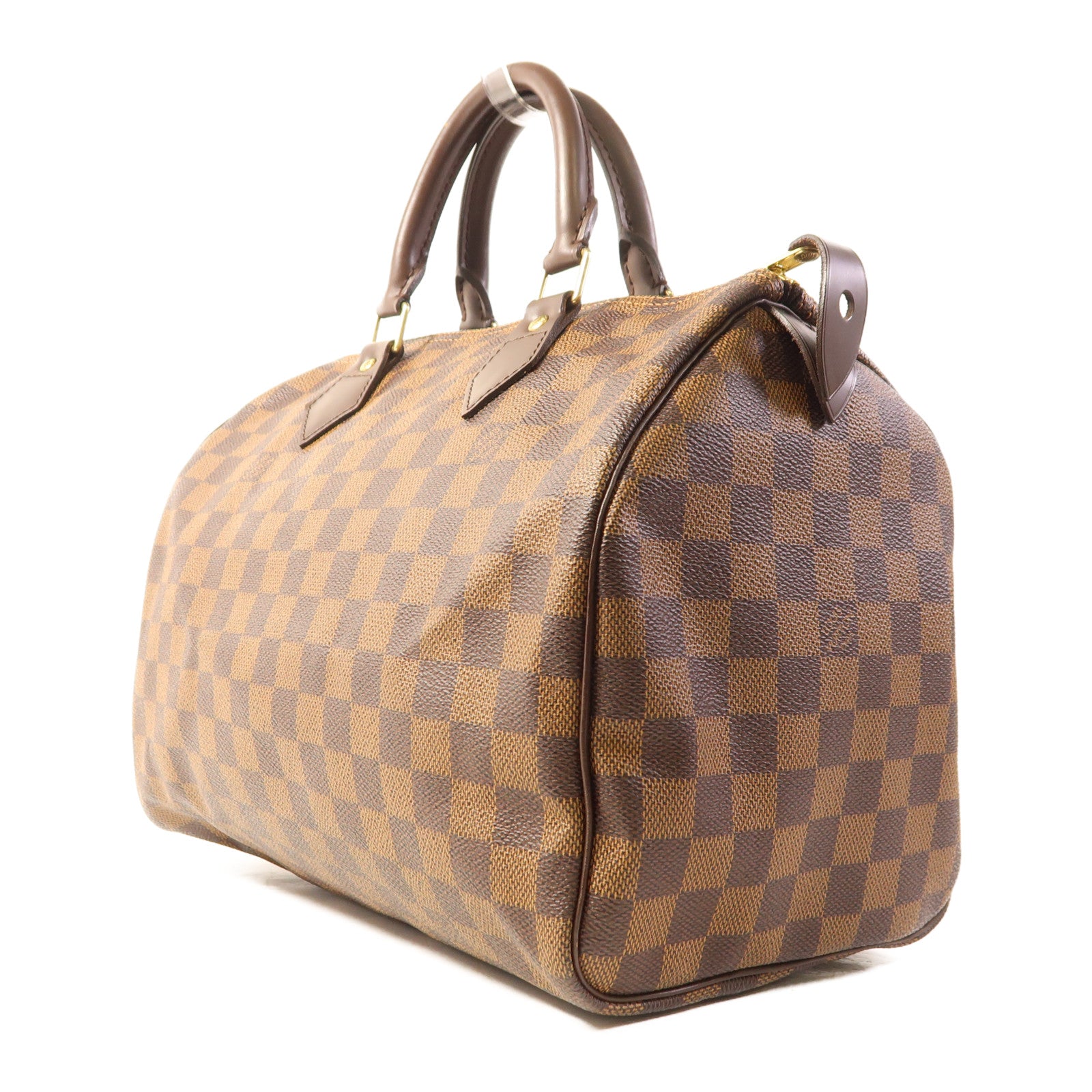 LOUIS VUITTON Damier Speedy 30金扣手挽袋
