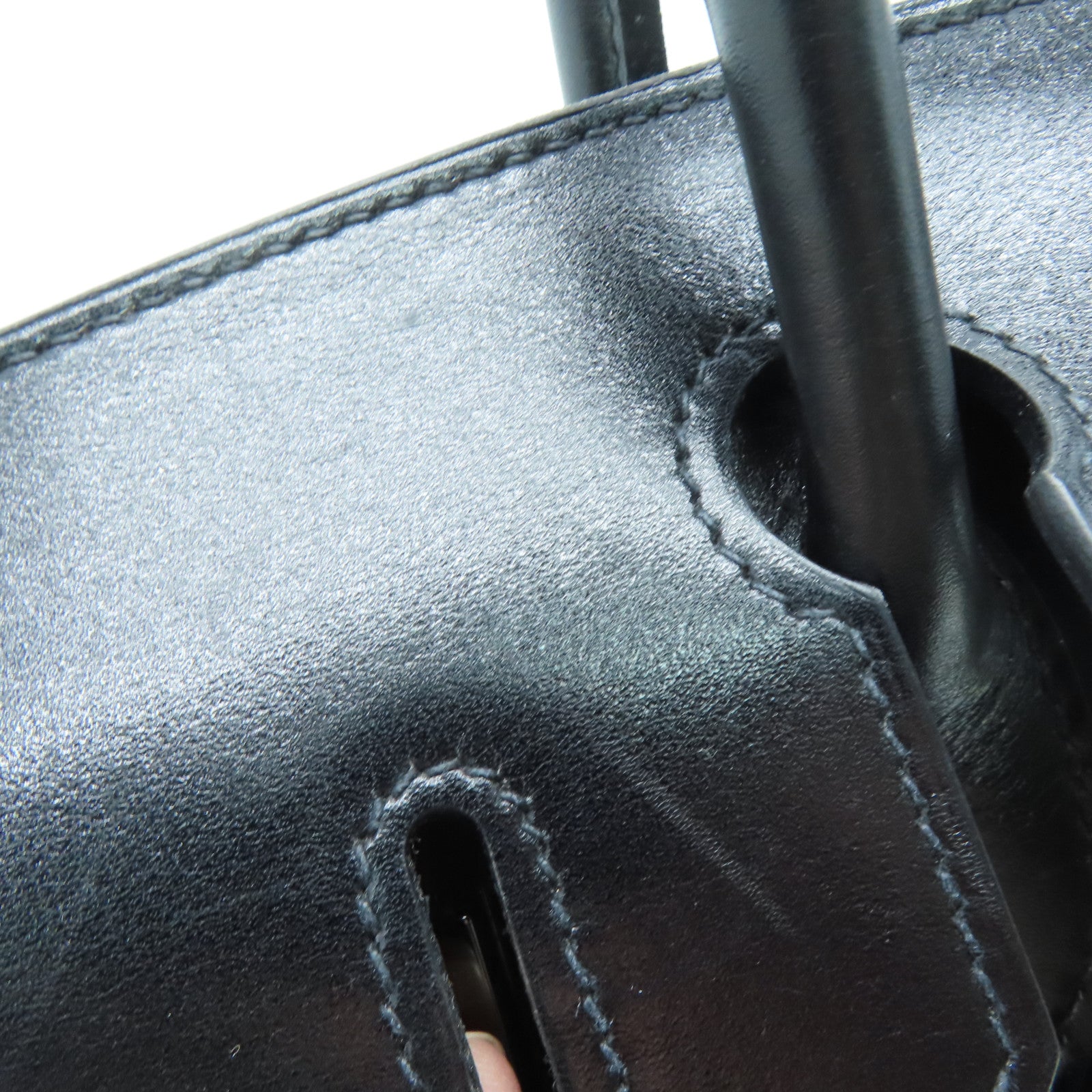 HERMES Box Calf皮革Birkin 30 So Black手挽袋黑色