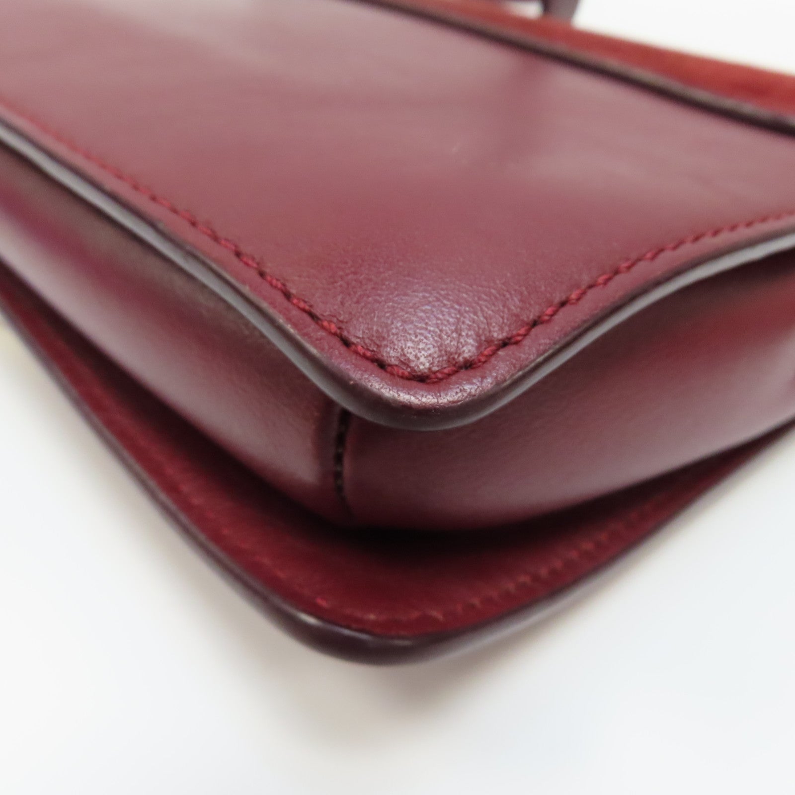 Chloe 【激減優惠】麂皮皮革/牛皮皮革Faye Shoulder Bag金扣肩背袋紅色