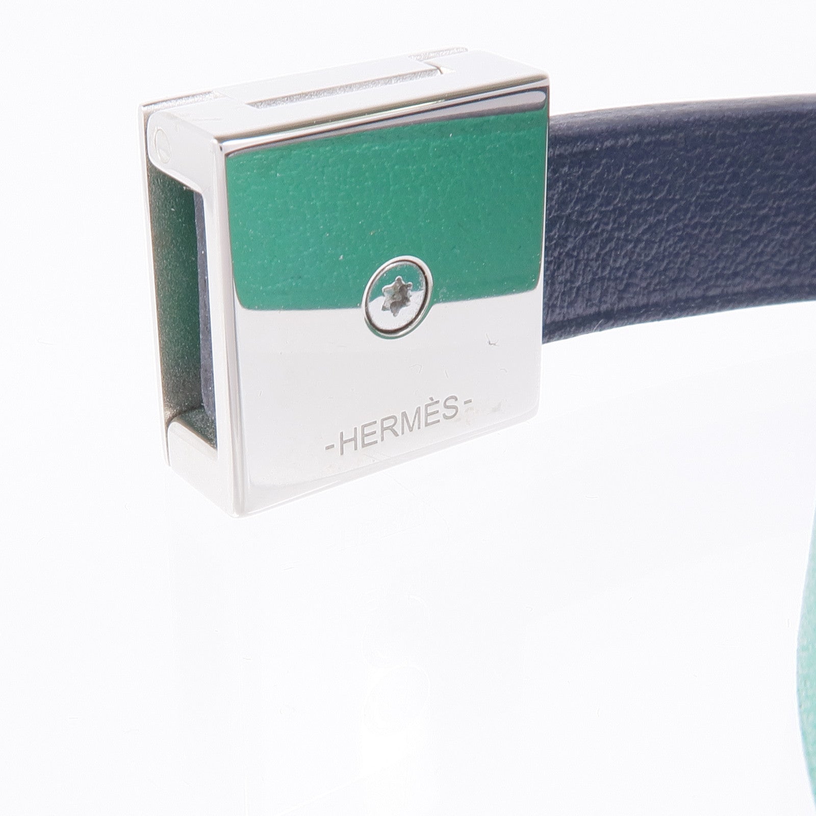 HERMES 【激減優惠】Swift皮革Medor Infini Double Tour Bracelet銀扣手鐲