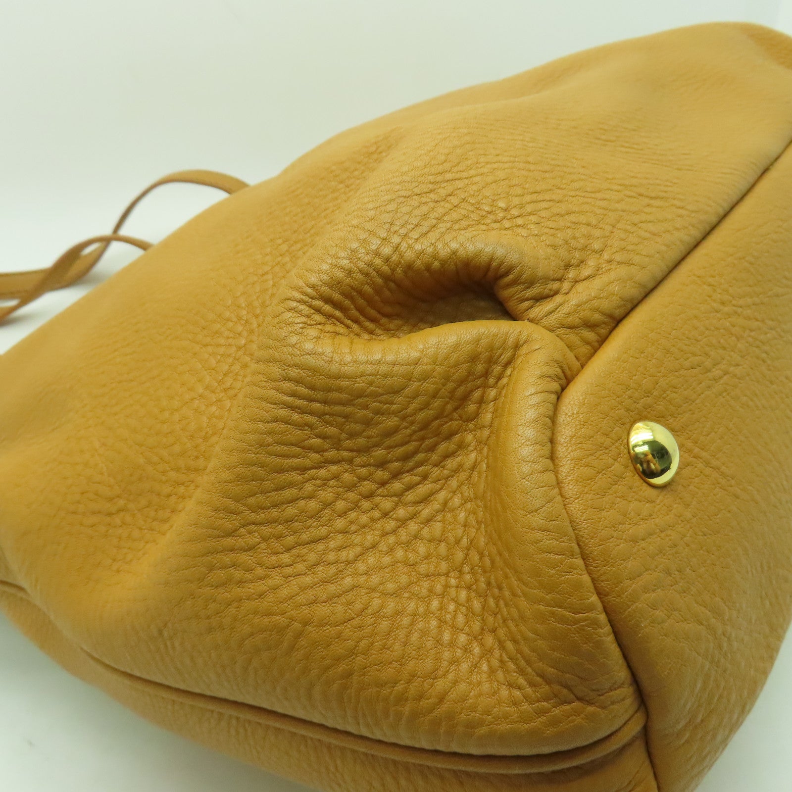 Miu Miu 【激減優惠】牛皮皮革Shoulder Bag金扣手挽肩背兩用袋啡色