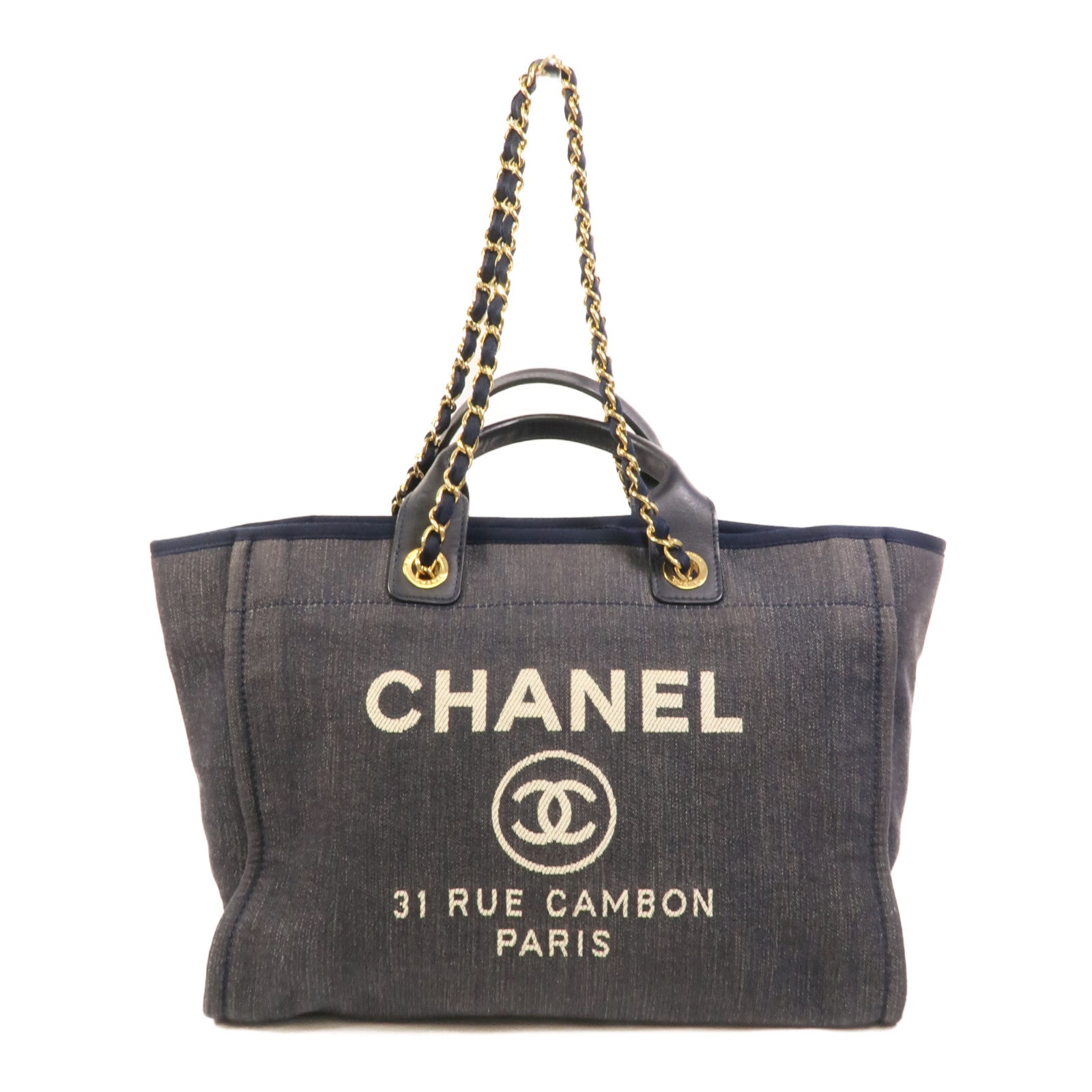 CHANEL Denim Deauville Tote Bag手挽肩背兩用袋