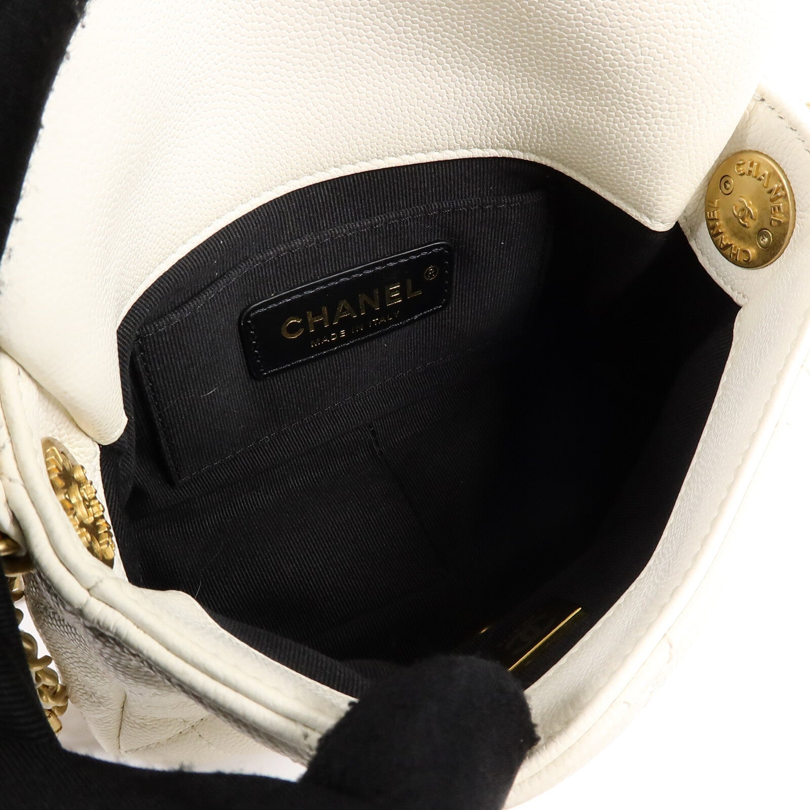 CHANEL 牛皮皮革Mini Coins Flap鏈帶肩背袋