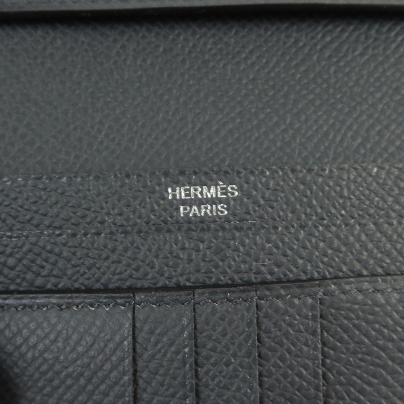 HERMES Epsom皮革Bearn Wallet銀扣錢包Grie Misty
