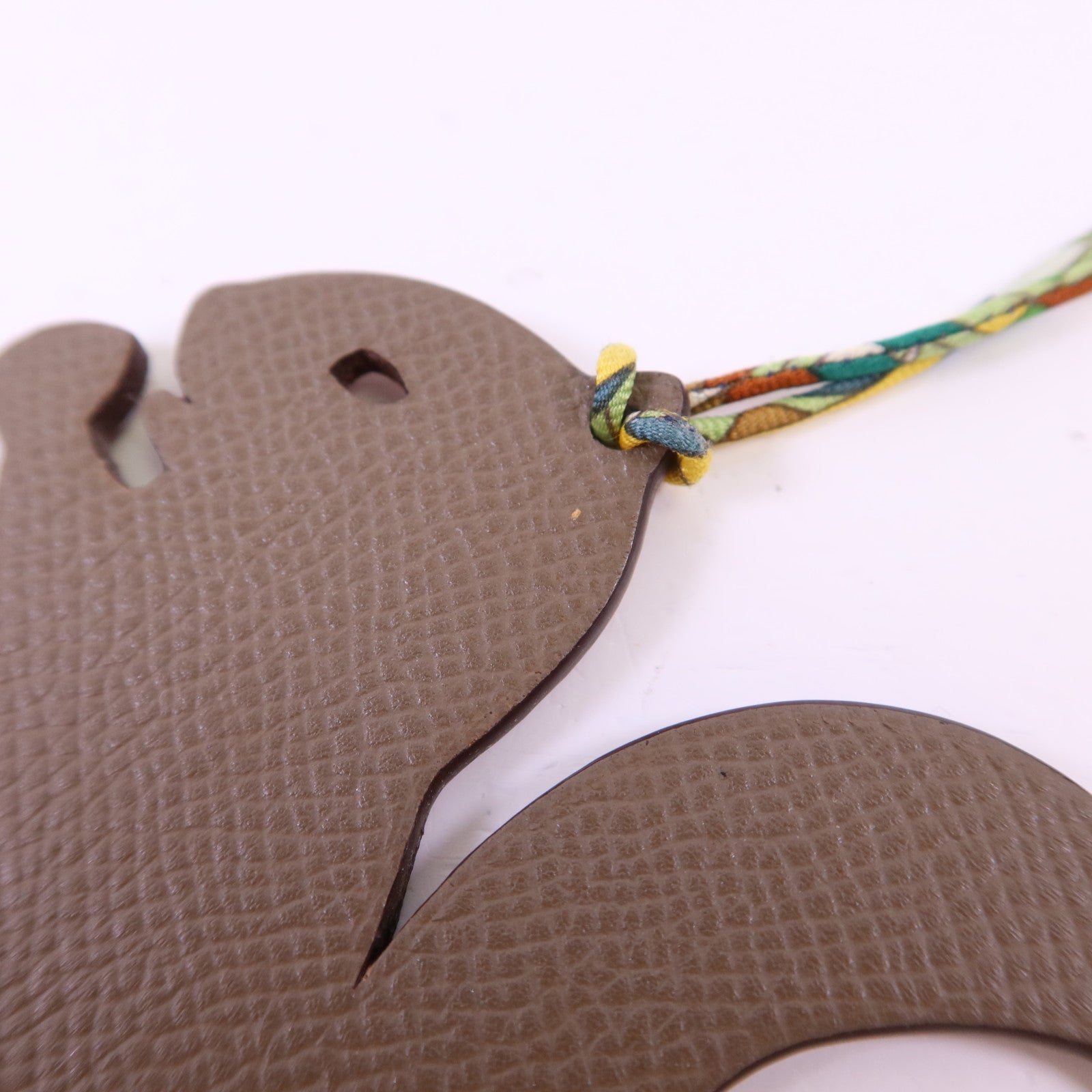 HERMES Clemence皮革Petit H Squirrel Charm掛飾