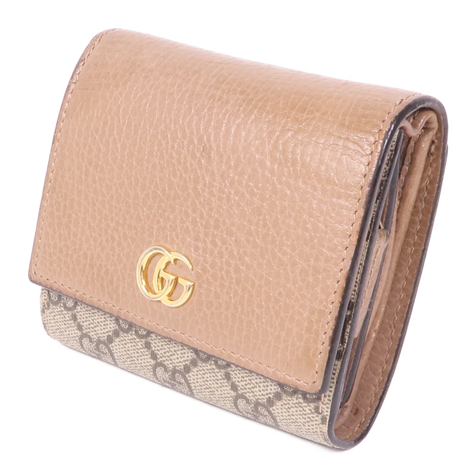 GUCCI GG GHW Wallet 598587 17WAG Leather Coated Canvas Brown