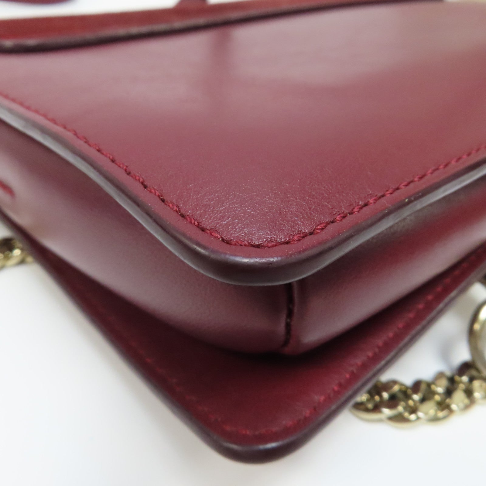 Chloe 【激減優惠】麂皮皮革/牛皮皮革Faye Shoulder Bag金扣肩背袋紅色