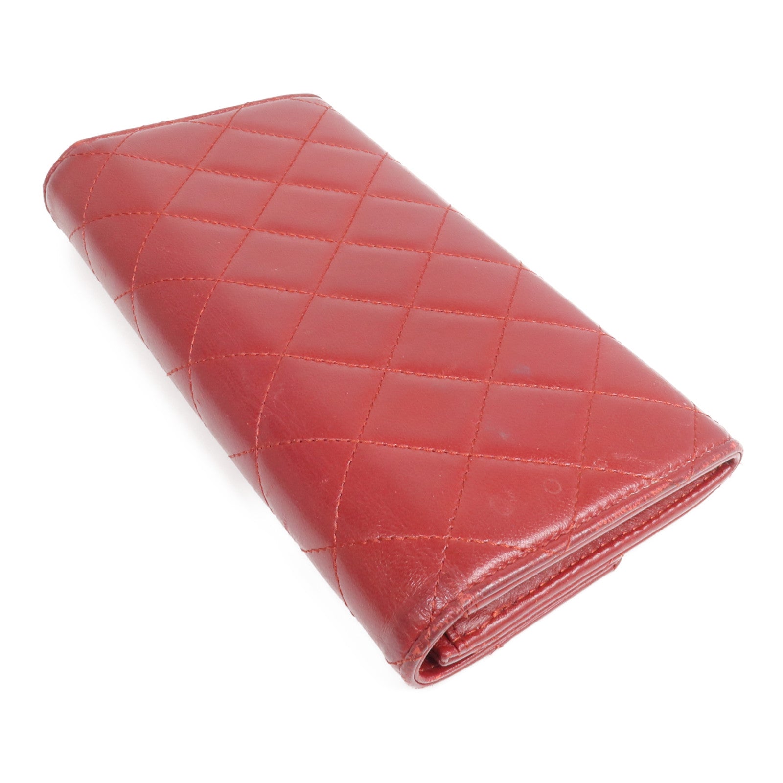 CHANEL 【激減優惠】羊皮皮革Long Wallet銀扣長錢包