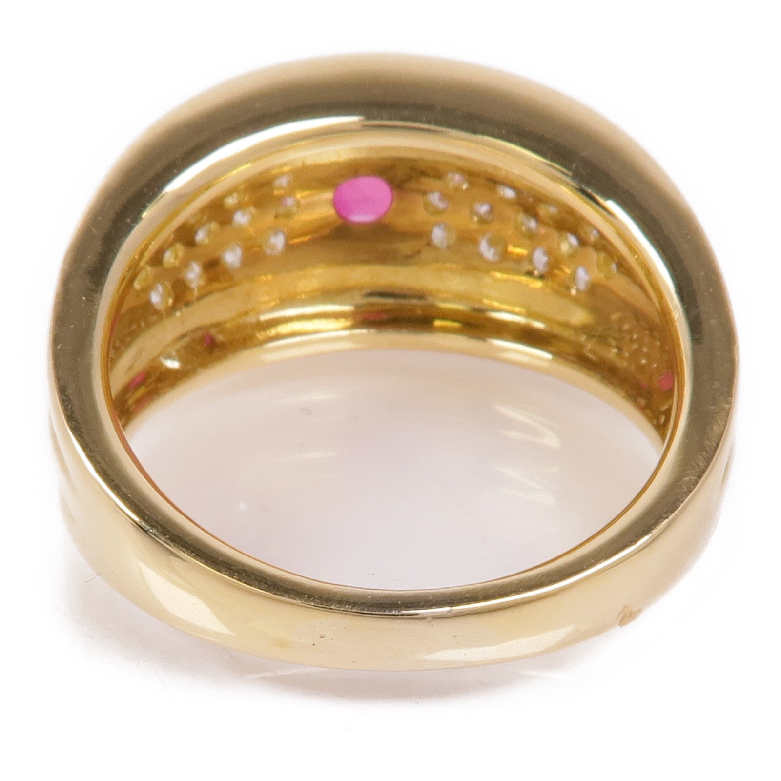 JEWELRY Ruby Diamond Ring 18K Yellow Gold US#6.75