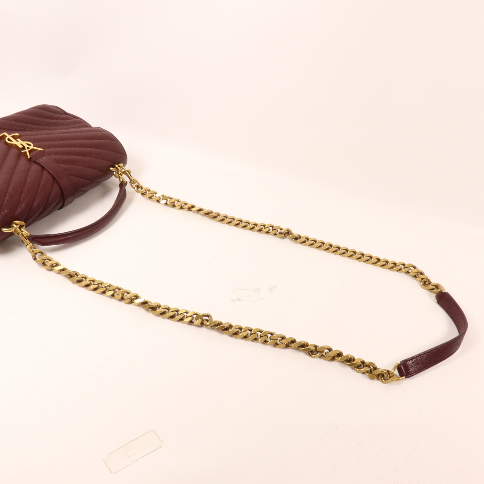 SAINT LAURENT 牛皮皮革College Large鏈帶手挽肩背兩用袋