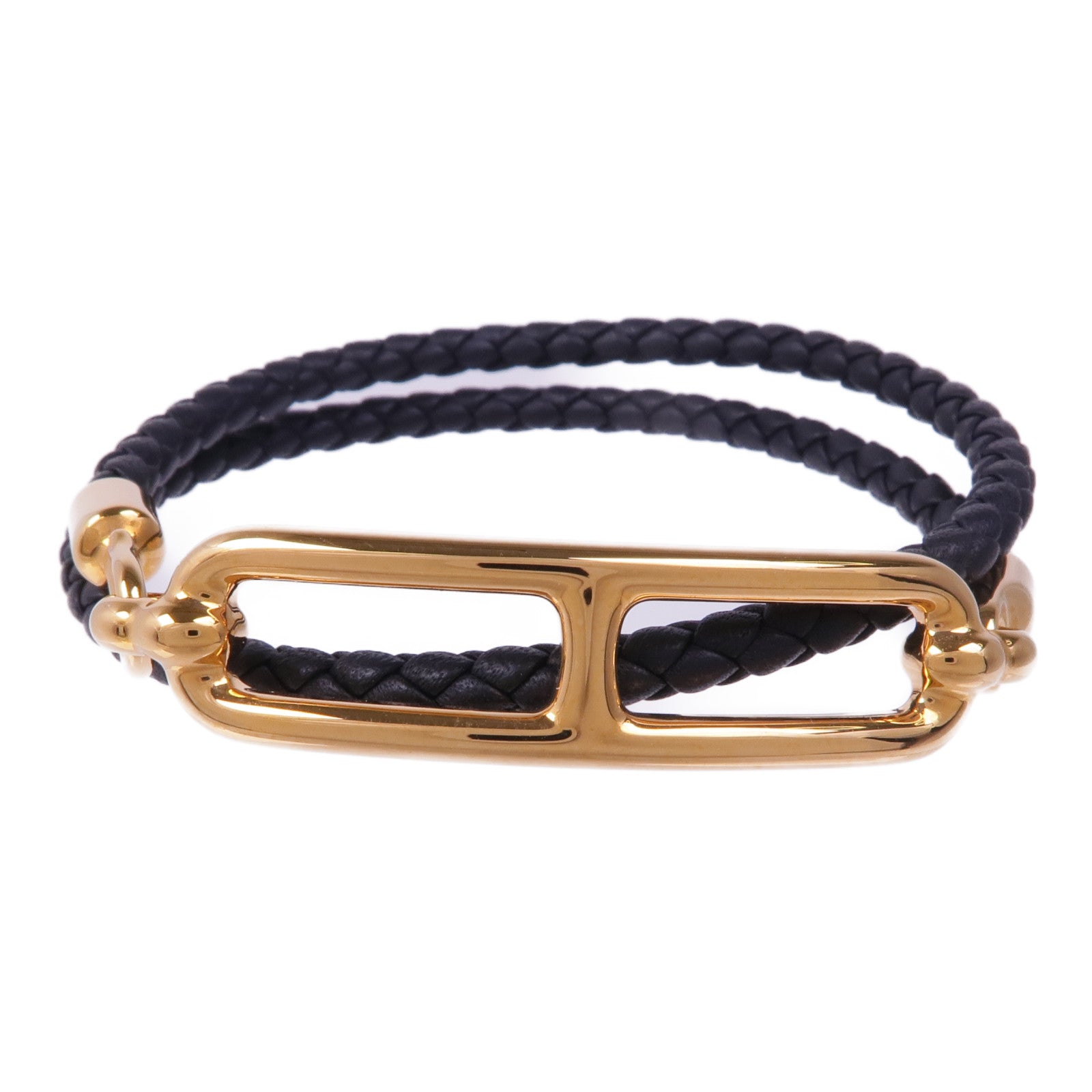 HERMES Swift皮革Roulis Double Tour金扣手帶Noir