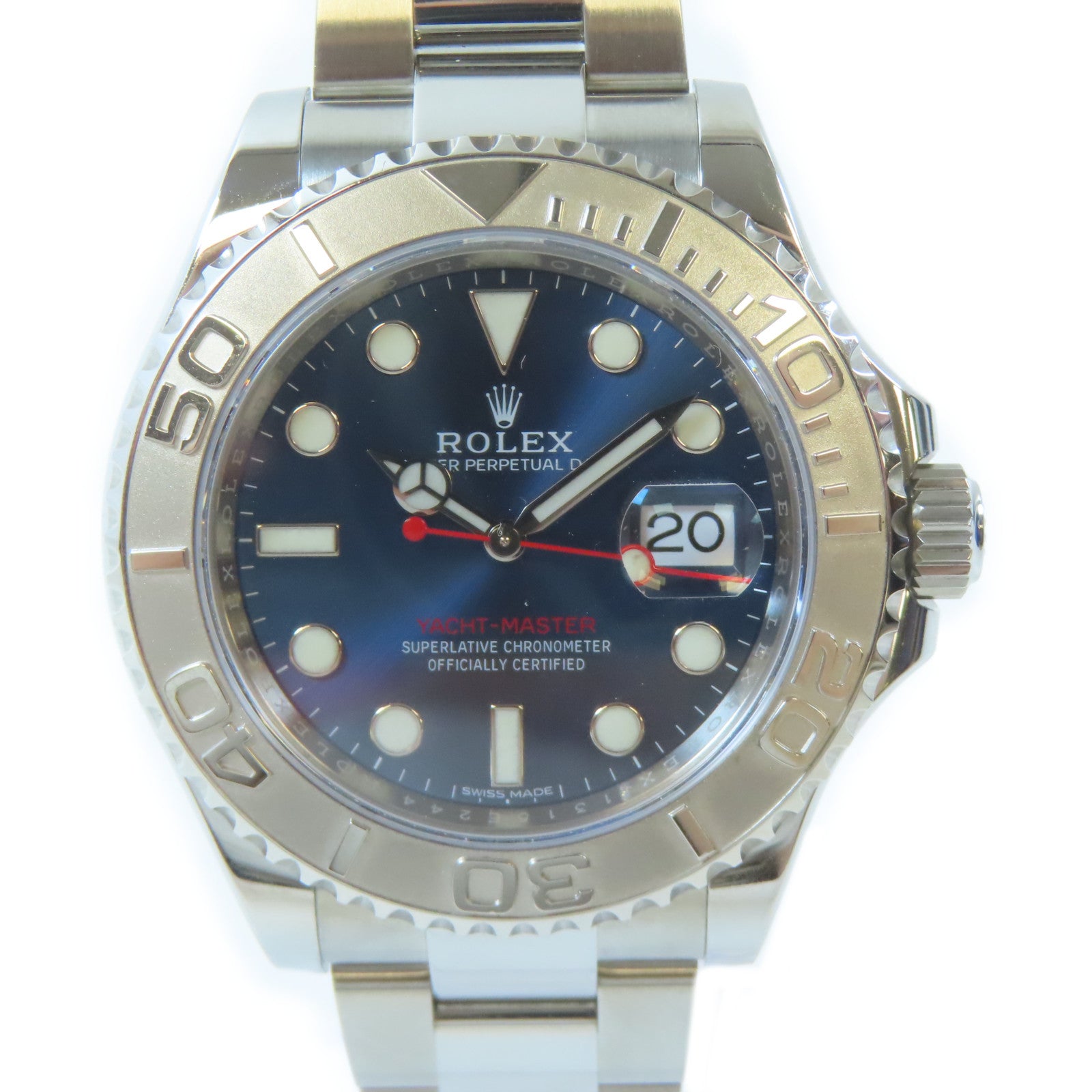 ROLEX Yacht Master不鏽鋼/鉑金手錶自動機芯藍色