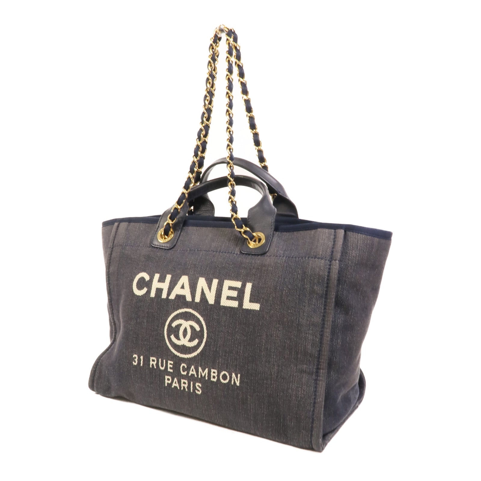 CHANEL Denim Deauville Tote Bag手挽肩背兩用袋