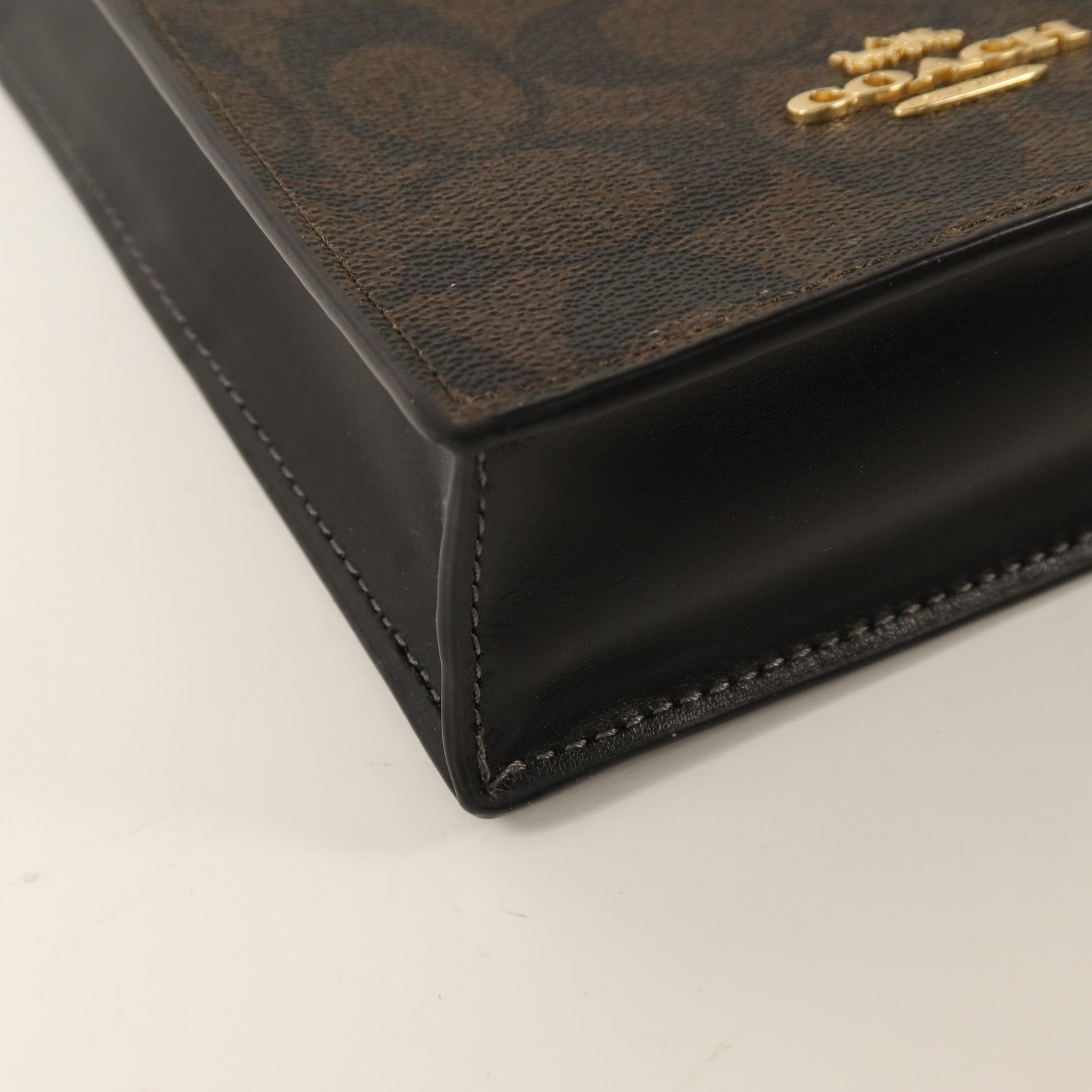 COACH 塗層帆布North South Mini Tote Bag金扣手挽肩背兩用袋