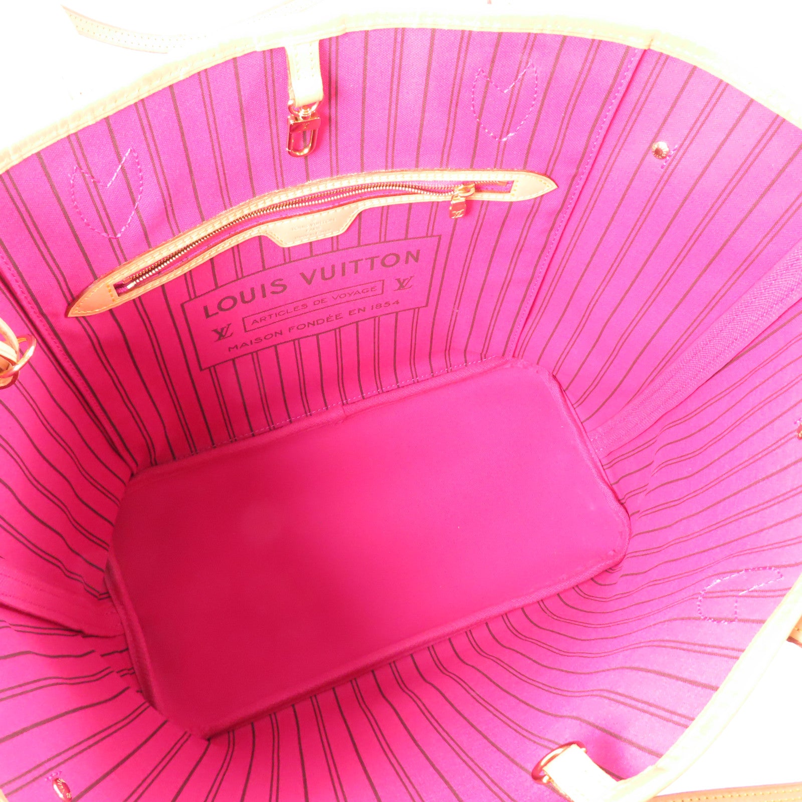LOUIS VUITTON Monogram Neverfull MM金扣肩背袋啡色