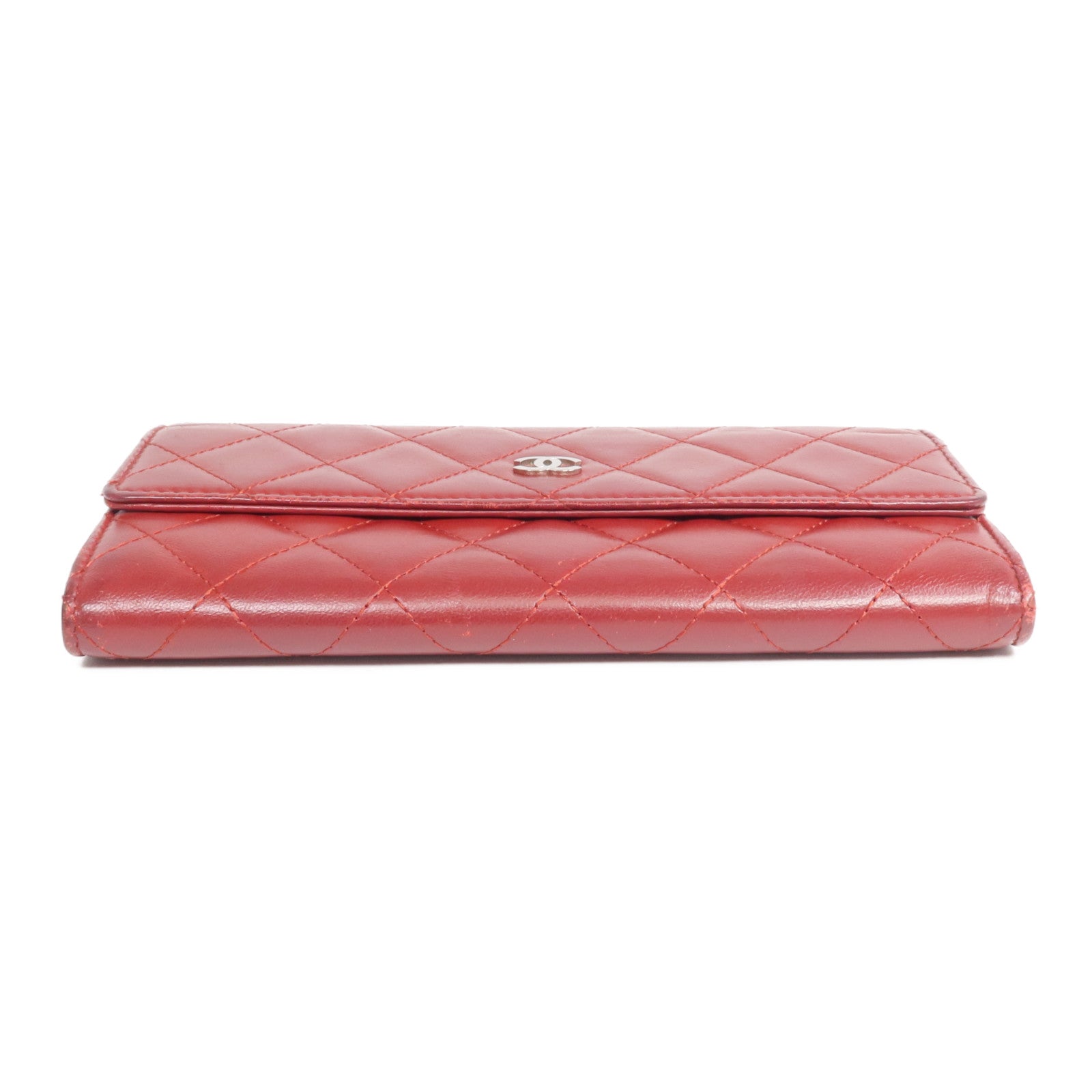 CHANEL 【激減優惠】羊皮皮革Long Wallet銀扣長錢包