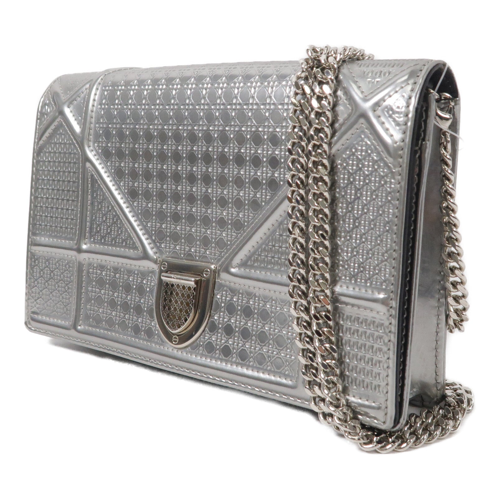 Dior 漆皮皮革Diorama Wallet On Chain鏈帶肩背袋