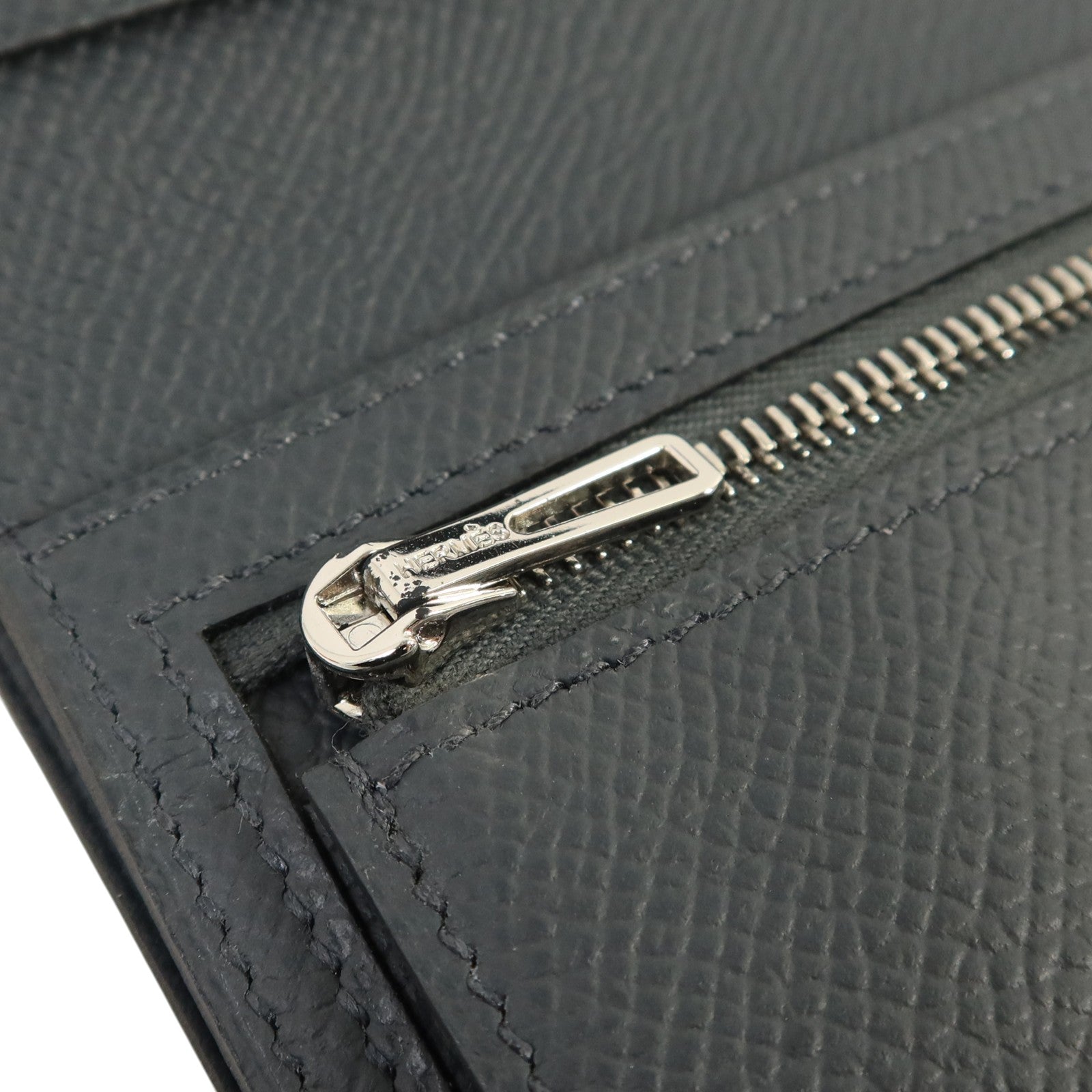 HERMES Epsom皮革Bearn Wallet銀扣錢包Grie Misty