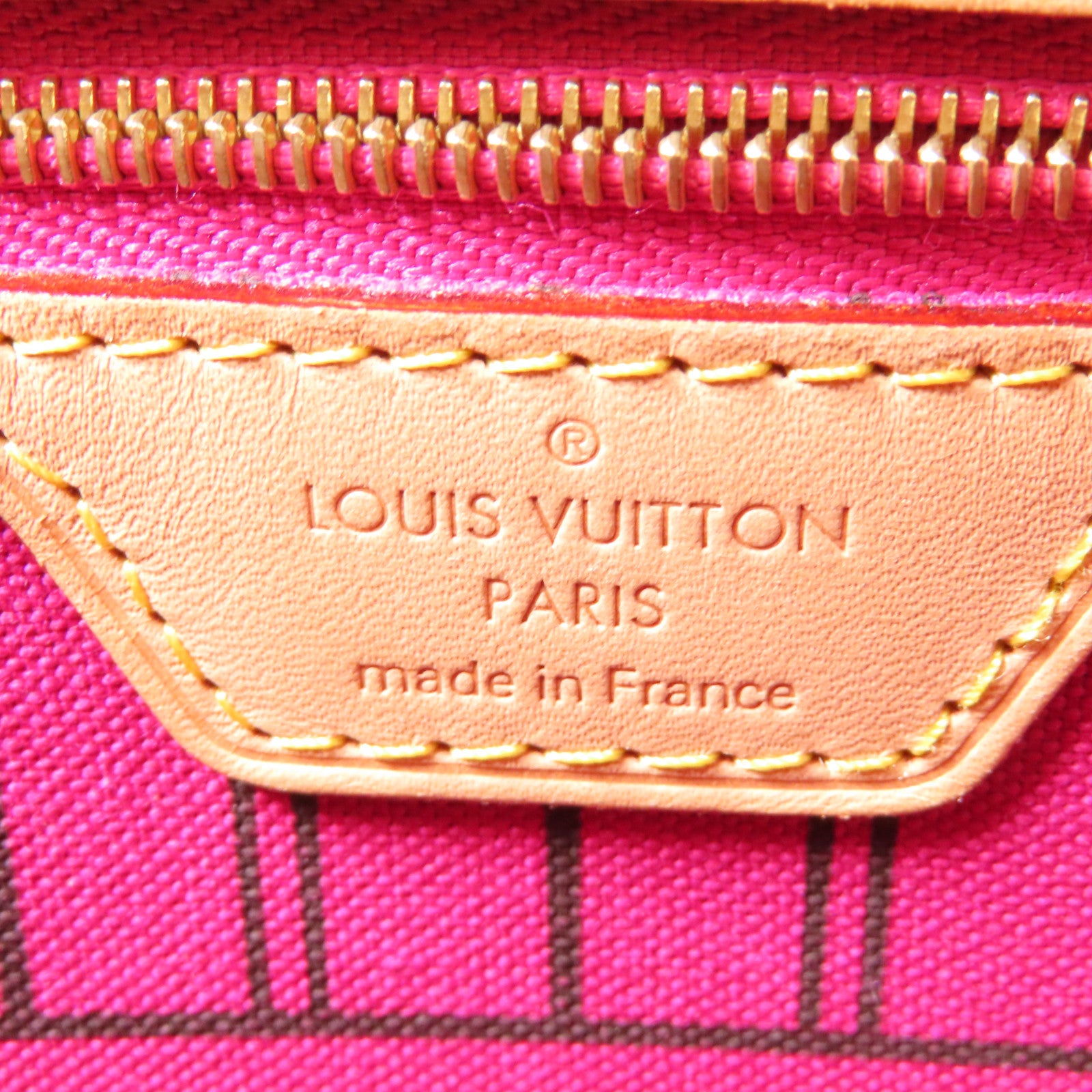 LOUIS VUITTON Monogram Neverfull MM金扣肩背袋啡色