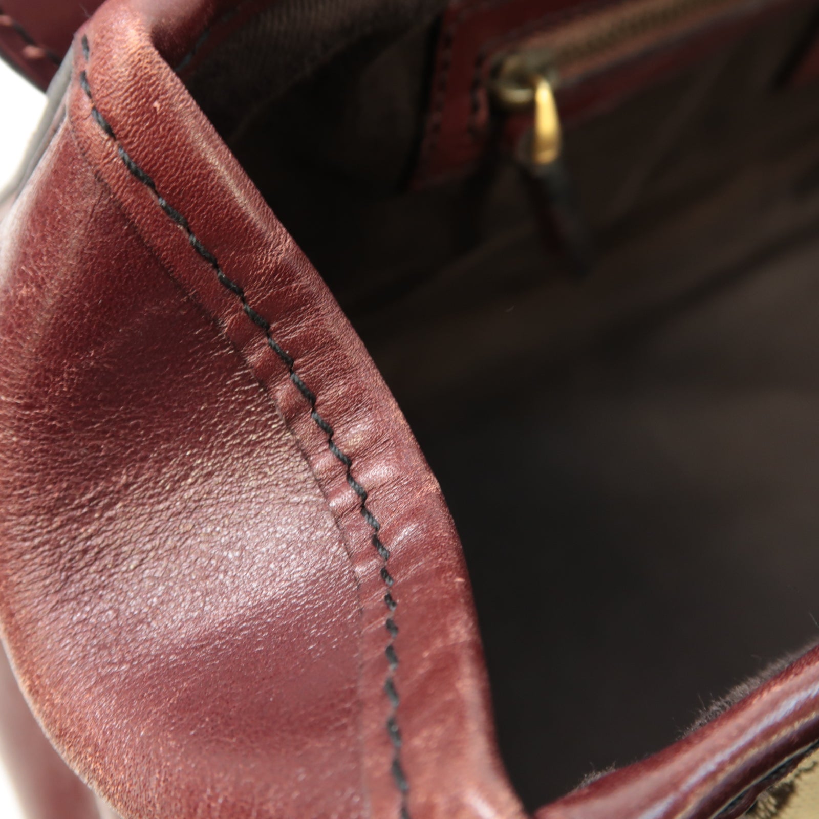 GUCCI 帆布Shoulder Bag金扣肩背袋棕色