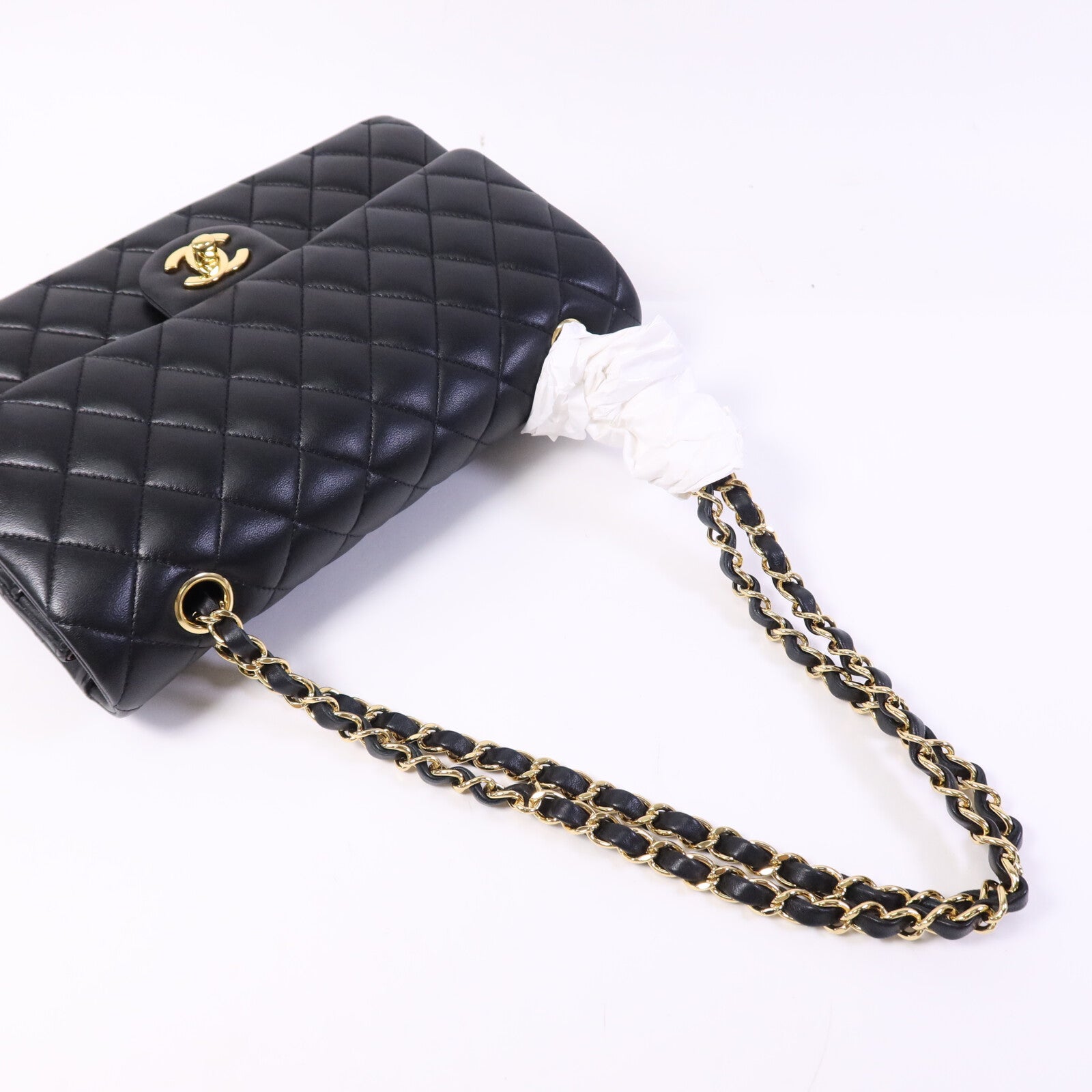 CHANEL 羊皮皮革Classic 25金扣鏈帶肩背袋