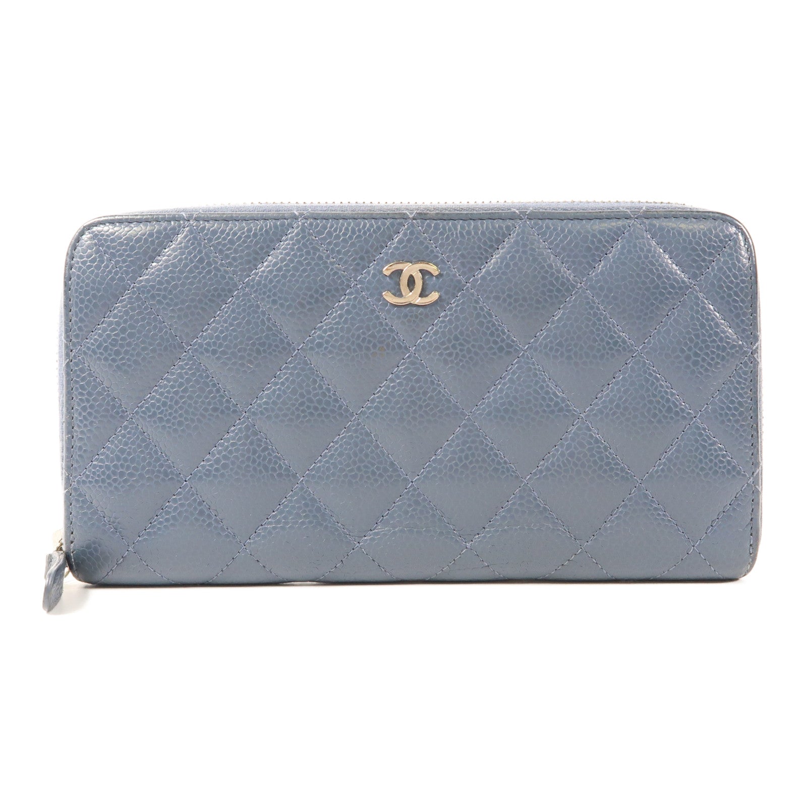 CHANEL 牛皮皮革Long Wallet銀扣長錢包