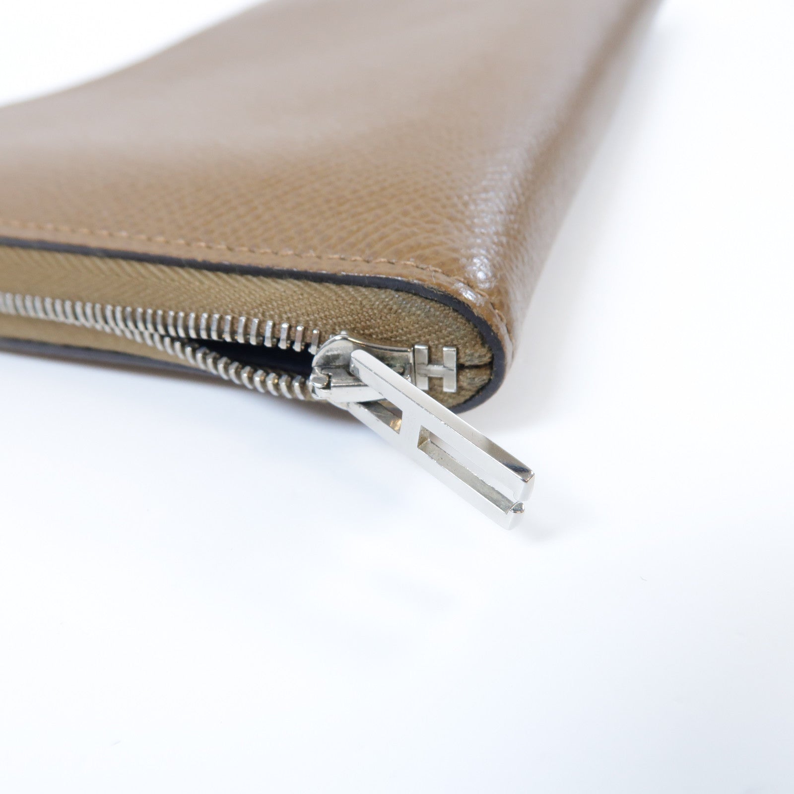 HERMES 【激減優惠】Epsom皮革Pouch Long Wallet銀扣長錢包啡色/藍色