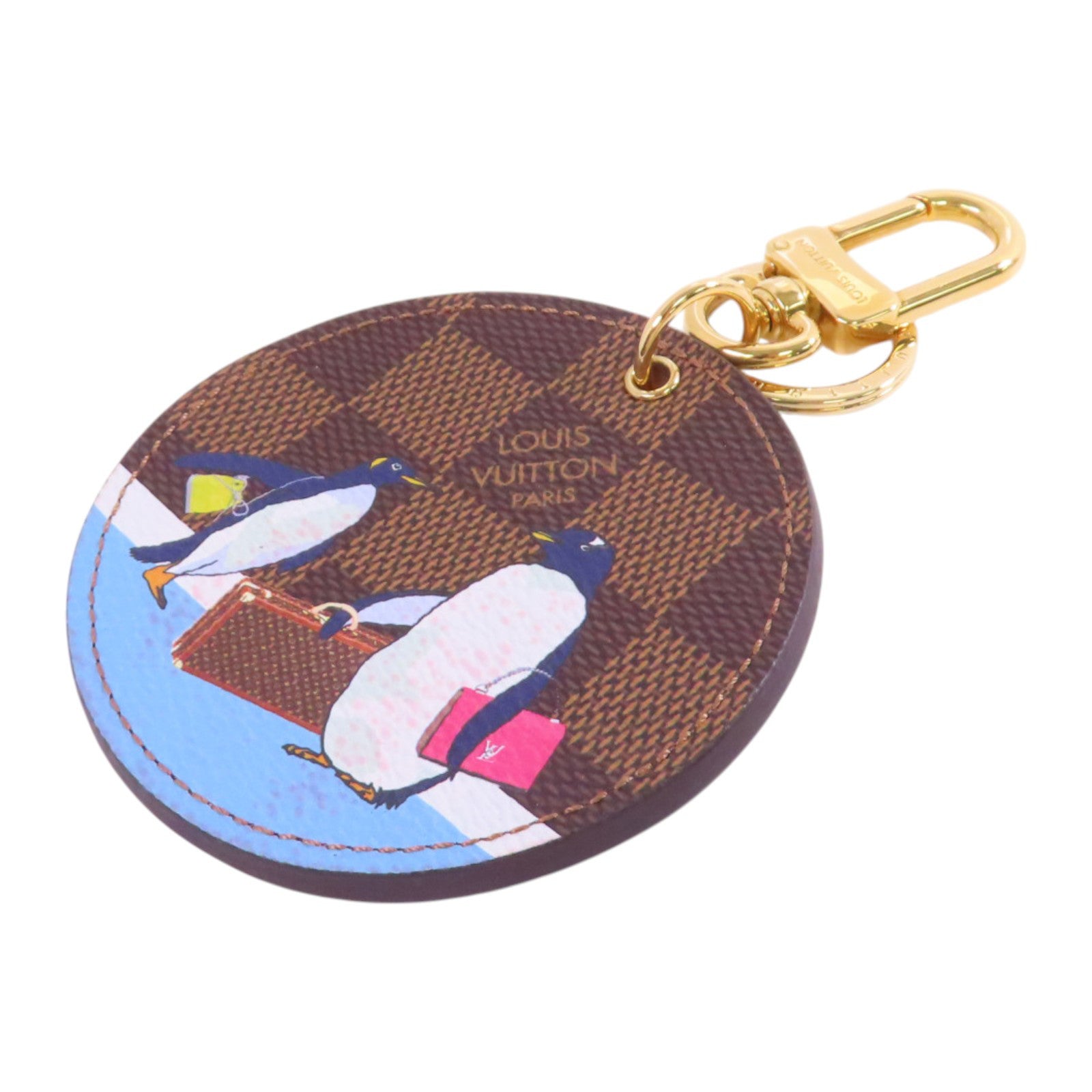 LOUIS VUITTON Damier Portefeuille Penguin Charm掛飾