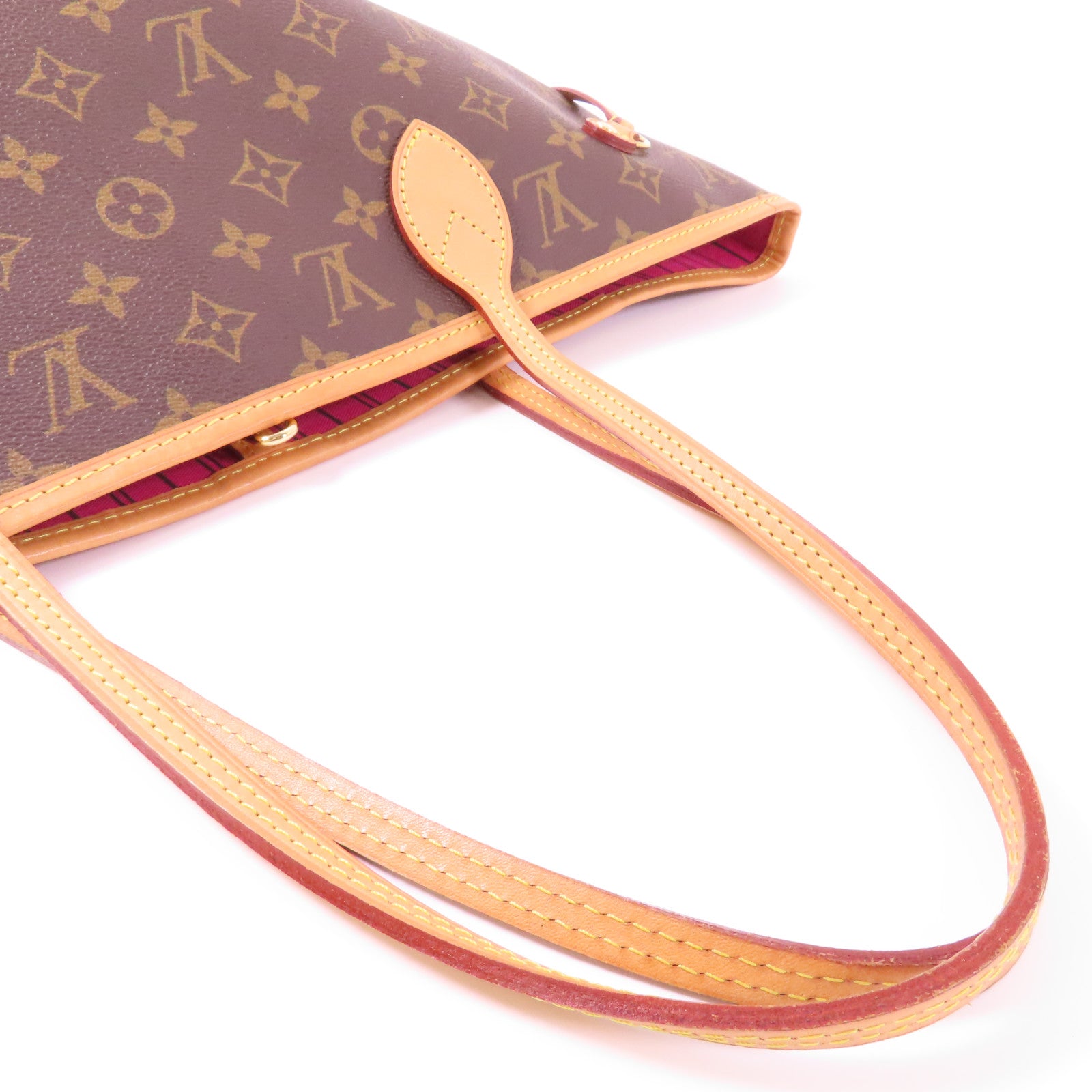 LOUIS VUITTON Monogram Neverfull MM金扣肩背袋啡色