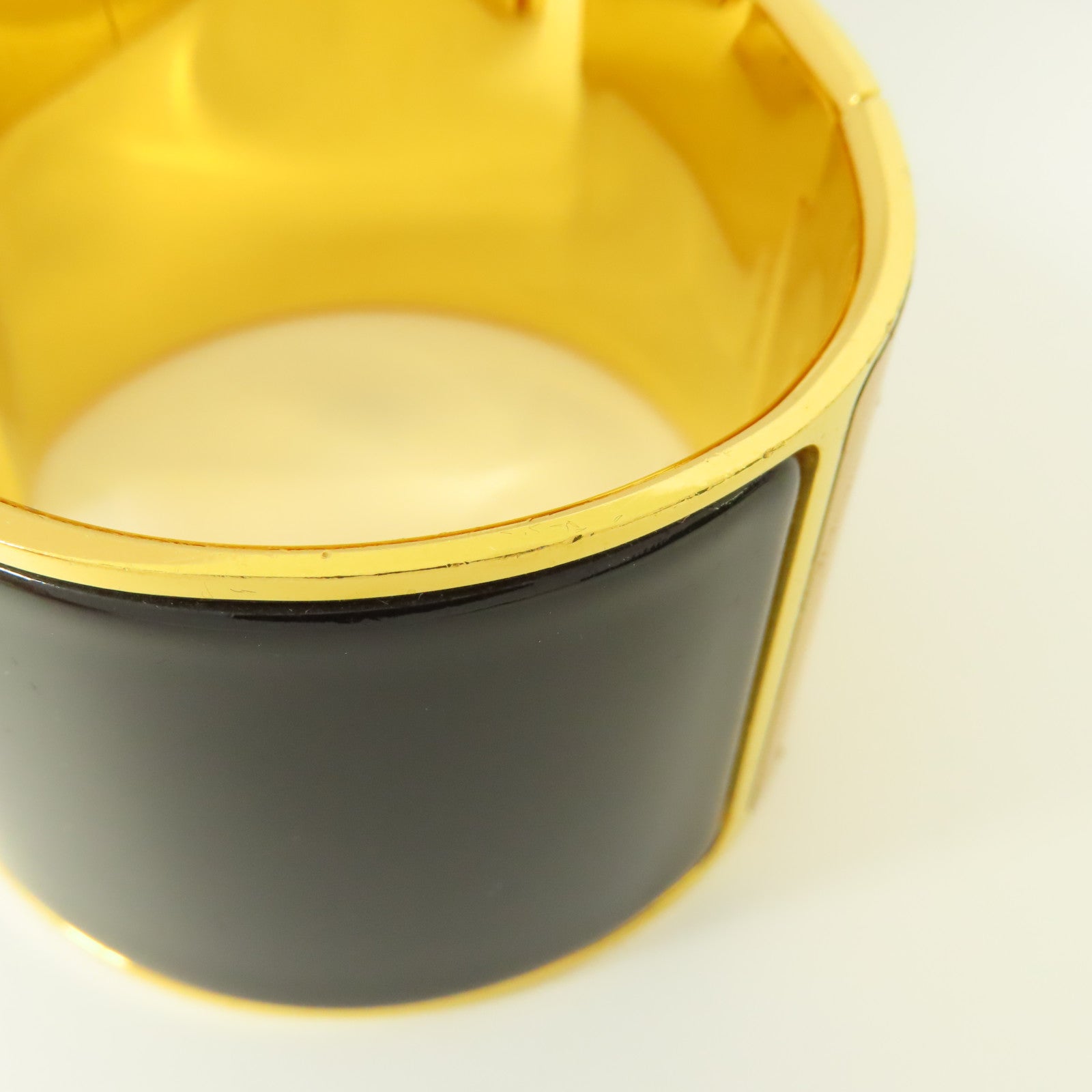 HERMES 金屬/琺瑯Clic Clac H Extra Wide手鐲Noir