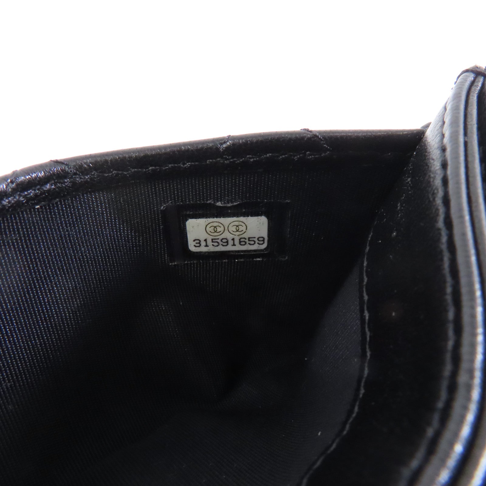 CHANEL 菱格羊皮皮革Card Case卡片套黑色