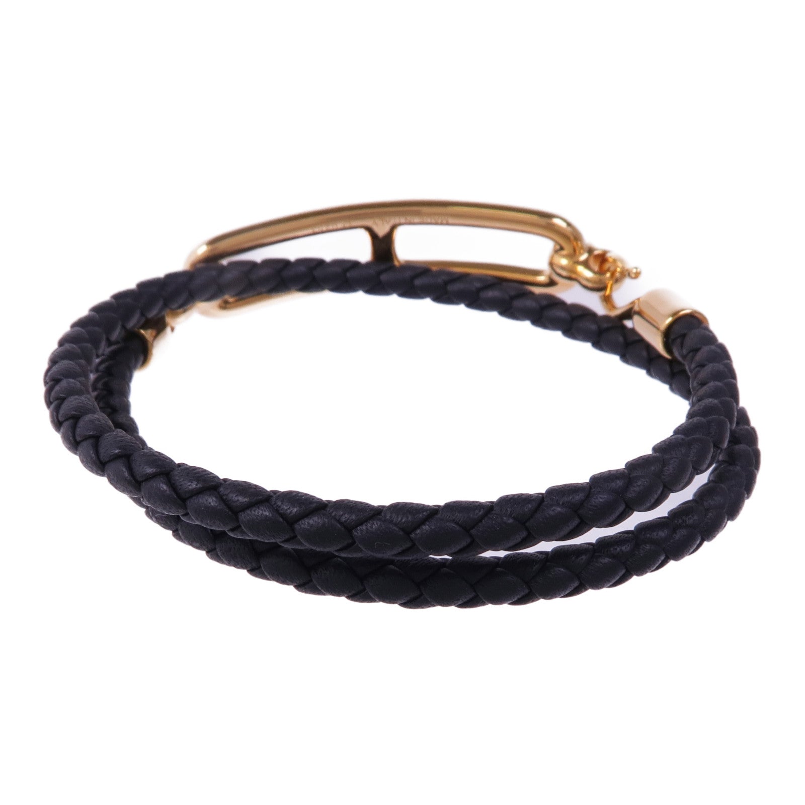 HERMES Swift皮革Roulis Double Tour金扣手帶Noir