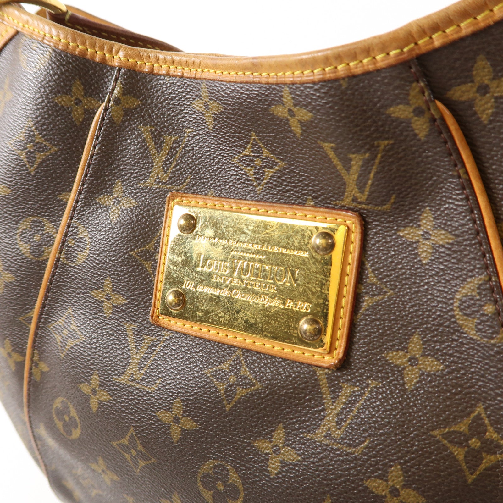 LOUIS VUITTON Monogram Galliera PM金扣肩背袋棕色