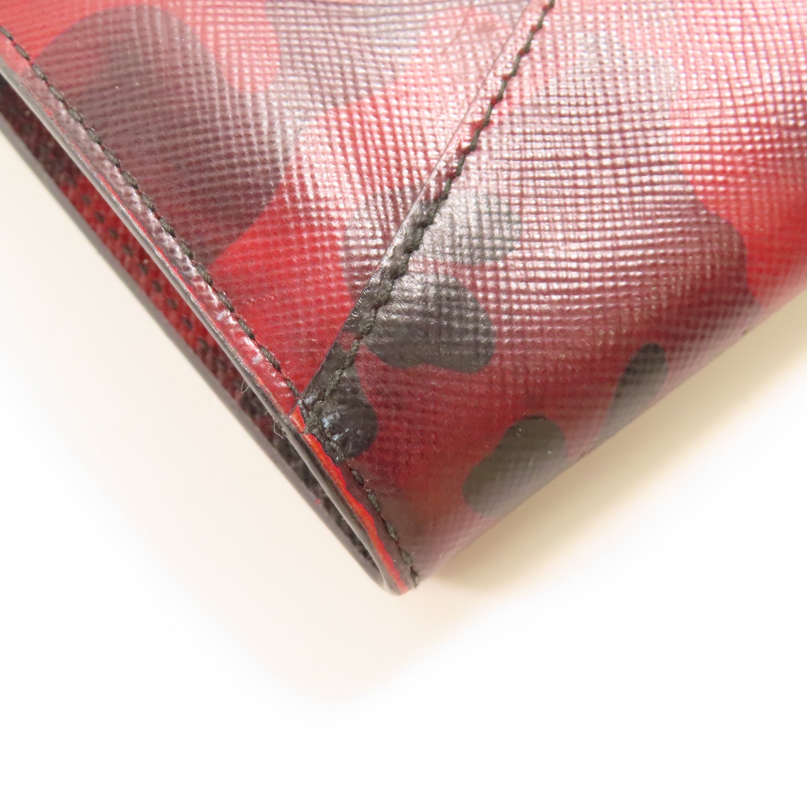 PRADA Saffiano皮革Shoulder Bag金扣肩背袋紅色/黑色