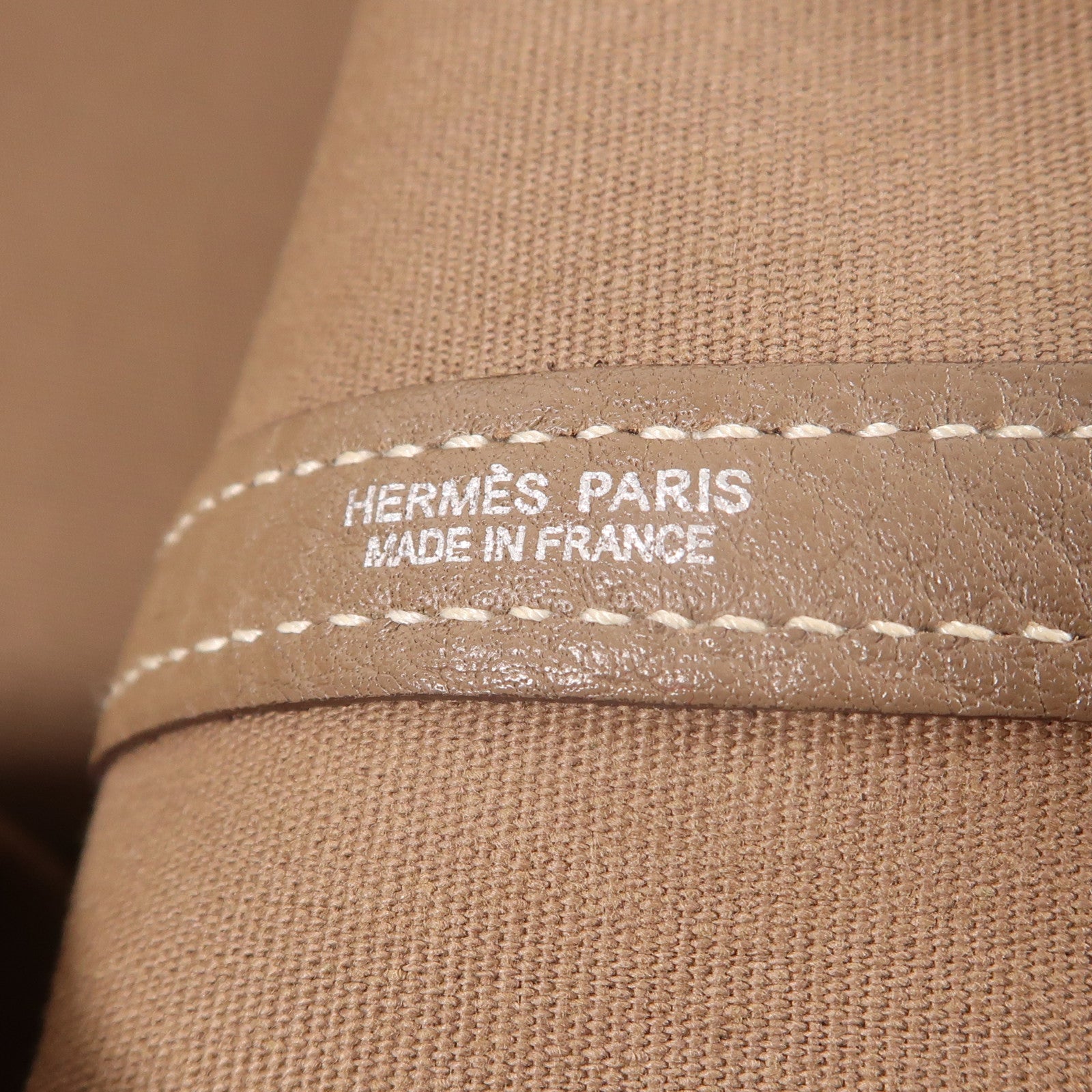 HERMES PHW Garden Party 36 PM Handbag Canvas/Leather Noir Etoupe