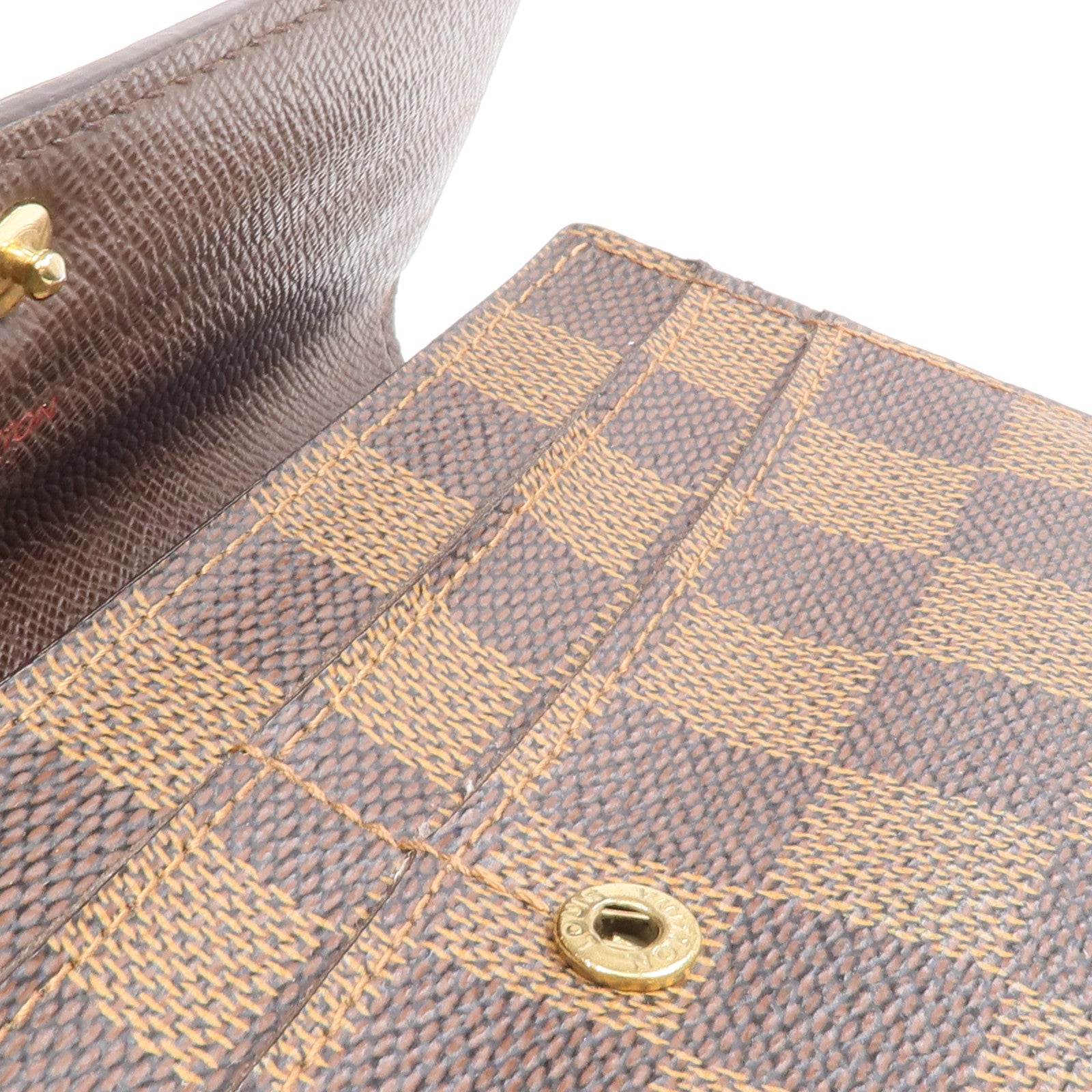 LOUIS VUITTON Damier Sarah Wallet金扣長錢包
